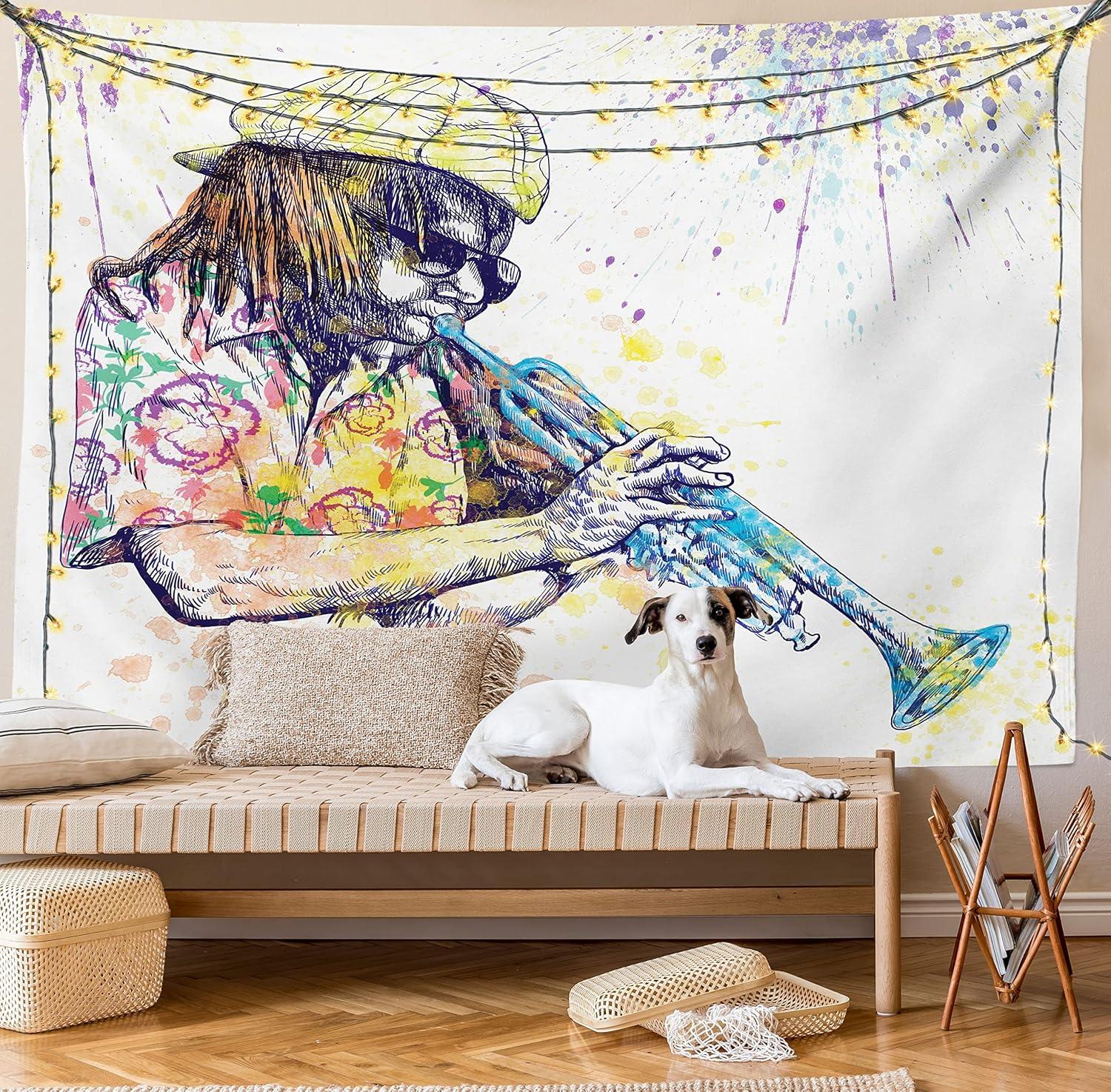 imageAmbesonne Antique Tapestry Old World Map Texture Nostalgic Plan Atlas Trace of Life Wide Wall Hanging for Bedroom Living Room Dorm 60 X 40 Khaki BeigePurple Yellow