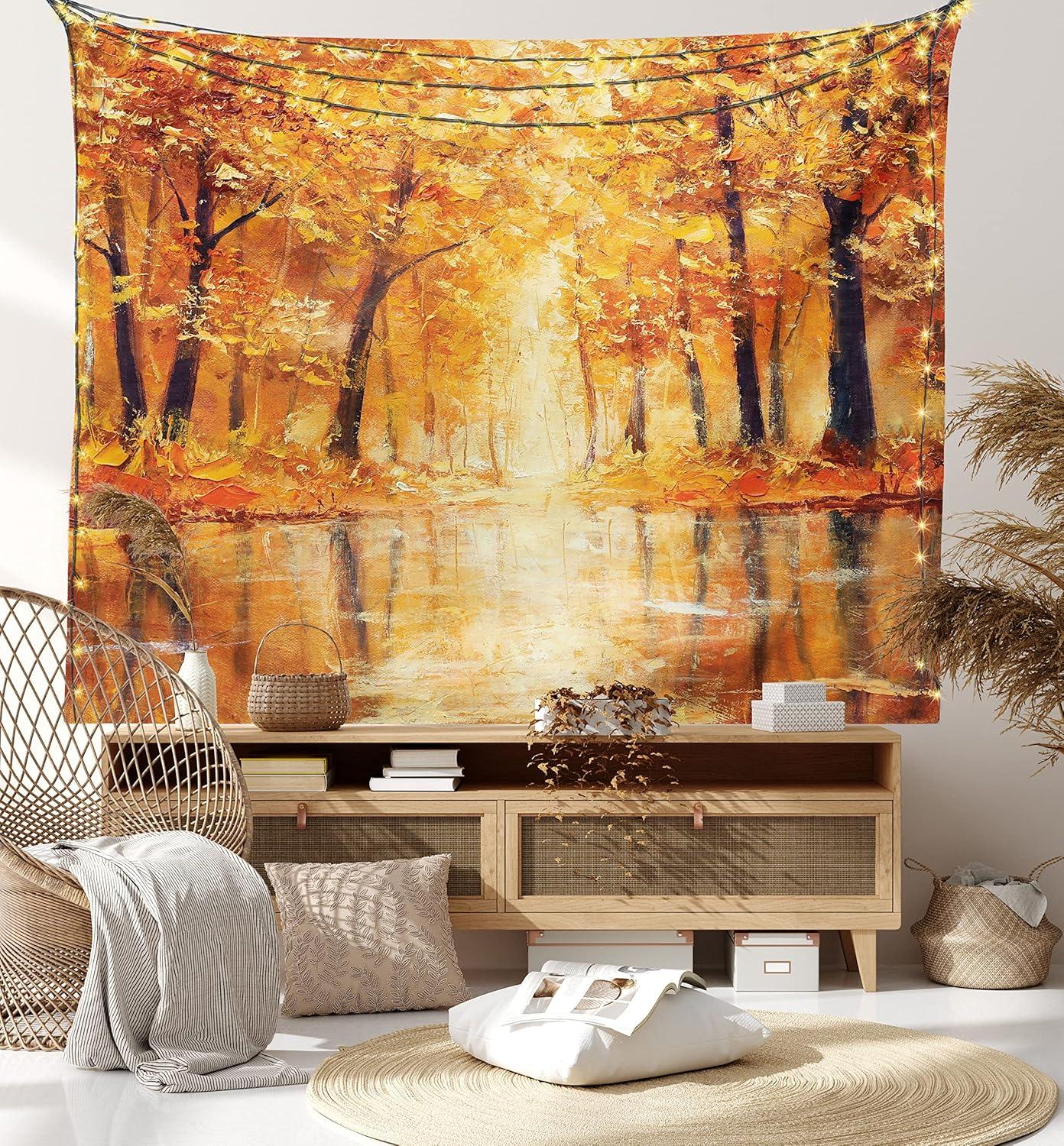 imageAmbesonne Antique Tapestry Old World Map Texture Nostalgic Plan Atlas Trace of Life Wide Wall Hanging for Bedroom Living Room Dorm 60 X 40 Khaki BeigeOrange Brown