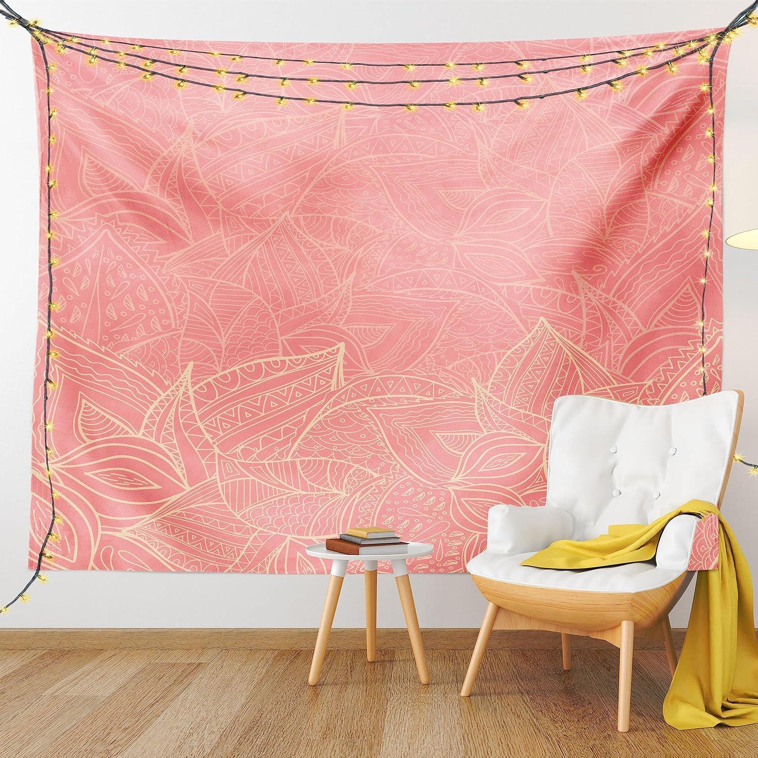 imageAmbesonne Antique Tapestry Old World Map Texture Nostalgic Plan Atlas Trace of Life Wide Wall Hanging for Bedroom Living Room Dorm 60 X 40 Khaki BeigePeach Coral
