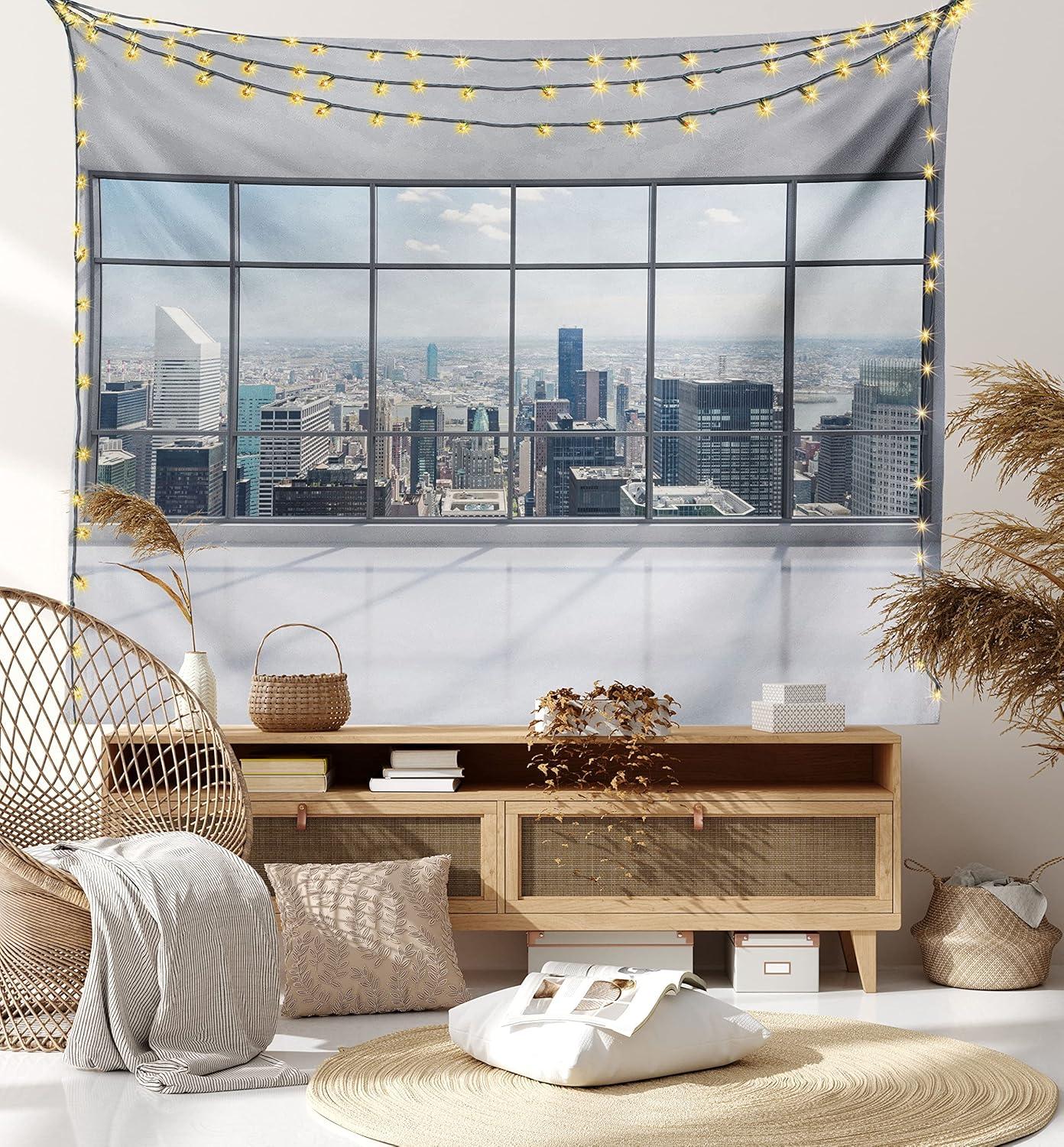 imageAmbesonne Antique Tapestry Old World Map Texture Nostalgic Plan Atlas Trace of Life Wide Wall Hanging for Bedroom Living Room Dorm 60 X 40 Khaki BeigeGrey White