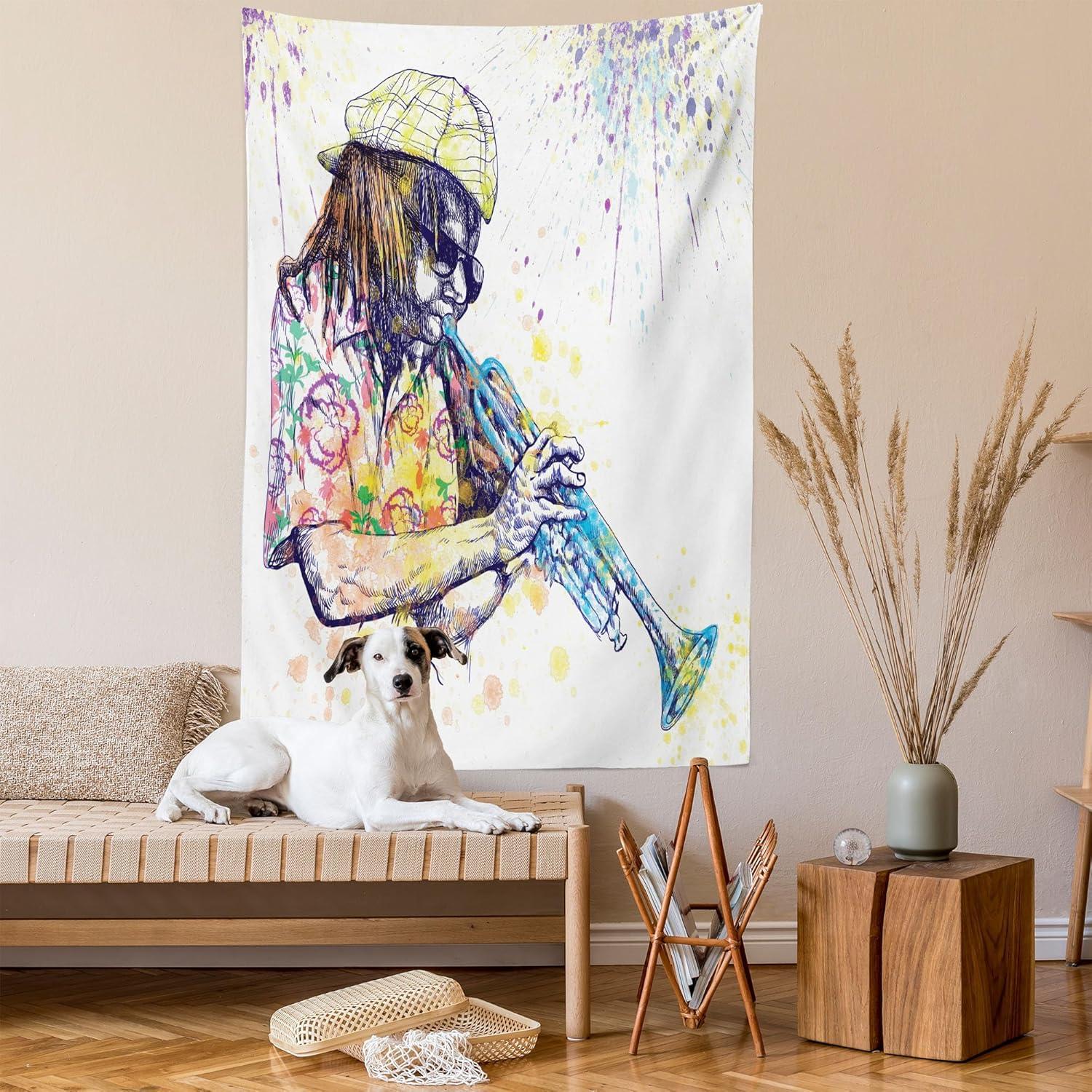 imageAmbesonne Antique Tapestry Old World Map Texture Nostalgic Plan Atlas Trace of Life Wide Wall Hanging for Bedroom Living Room Dorm 60 X 40 Khaki BeigePurple Yellow