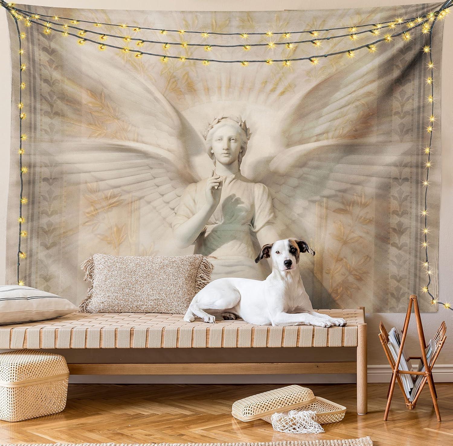 imageAmbesonne Antique Tapestry Old World Map Texture Nostalgic Plan Atlas Trace of Life Wide Wall Hanging for Bedroom Living Room Dorm 60 X 40 Khaki BeigeYellow White