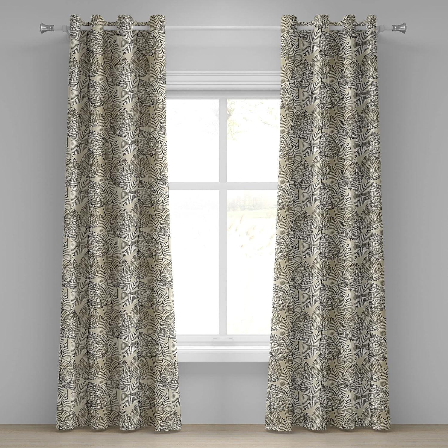 imageAmbesonne Flamingo Grommet Curtain Realistic Drawing Style Animals on Geometrical Backdrop with Pink Triangles Decorative 2Panel Window Drapes for Bedroom Living Room 50 x 54 Pink Peach WhiteBeige Black