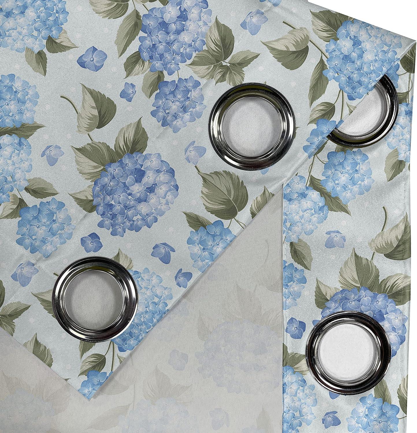 imageAmbesonne Flower Grommet Curtain Hydrangea Flowers Over Soft Background Wedding Bridal Design Decorative 2Panel Window Drapes for Bedroom Living Room 50 x 84 Pale Blue Reseda GreenPale Blue Reseda Green