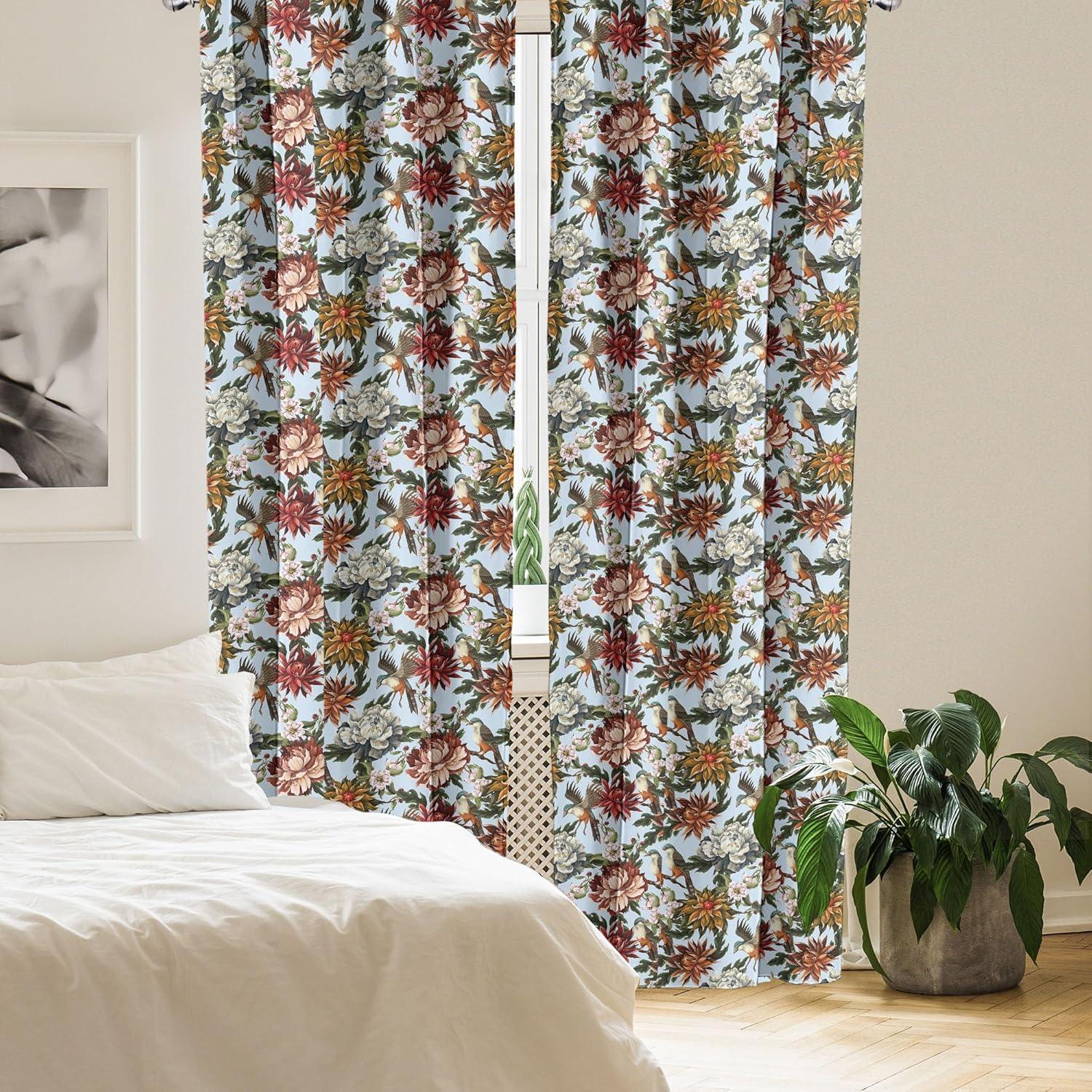 imageAmbesonne Giraffe Curtains Animal Print with African Tree Cartoon Concept Nature Art on Neutral Stripes Window Treatments 2 Panel Set for Living Room Bedroom Pair of 28 x 63 Green Camel TanSoft Blue and Multicolor