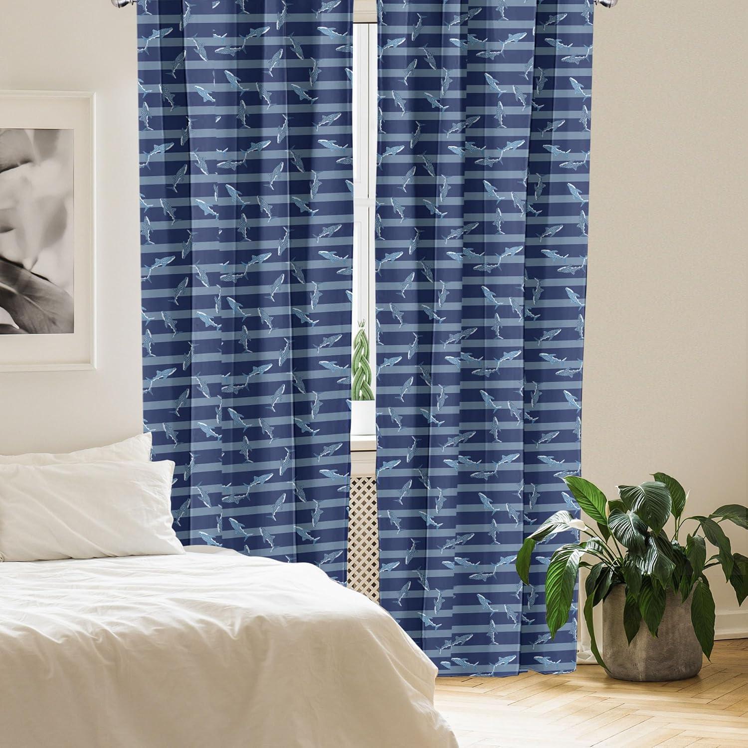 imageAmbesonne Giraffe Curtains Animal Print with African Tree Cartoon Concept Nature Art on Neutral Stripes Window Treatments 2 Panel Set for Living Room Bedroom Pair of 28 x 63 Green Camel TanIndigo and Slate Blue