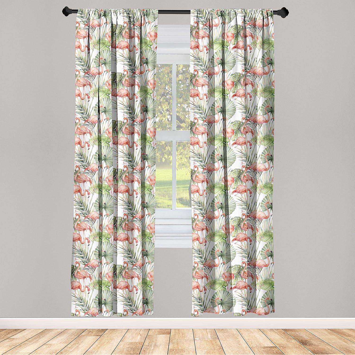 imageAmbesonne Giraffe Curtains Animal Print with African Tree Cartoon Concept Nature Art on Neutral Stripes Window Treatments 2 Panel Set for Living Room Bedroom Pair of 28 x 63 Green Camel TanCoral Olive Green White