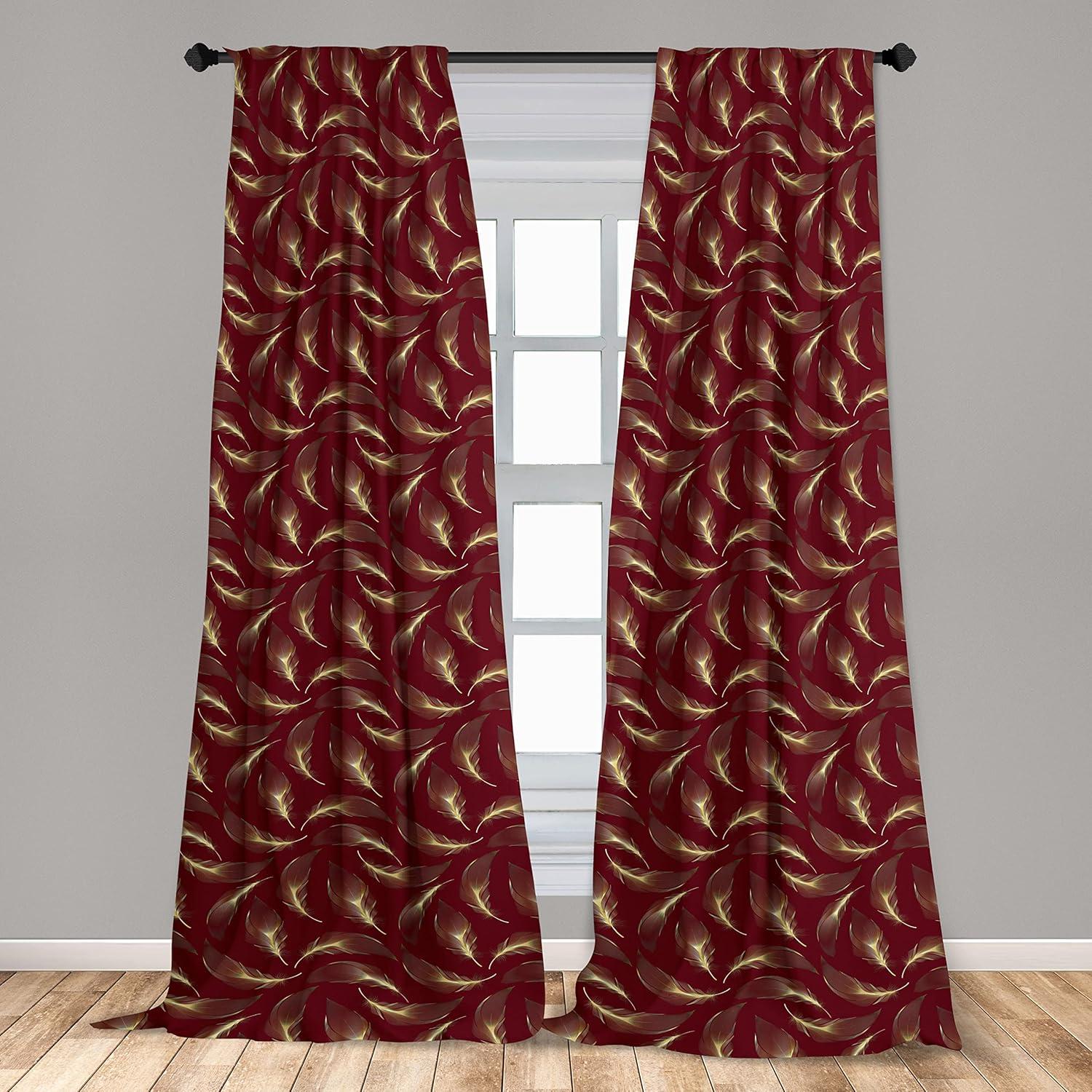 imageAmbesonne Giraffe Curtains Animal Print with African Tree Cartoon Concept Nature Art on Neutral Stripes Window Treatments 2 Panel Set for Living Room Bedroom Pair of 28 x 63 Green Camel TanBurgundy Mustard and Green