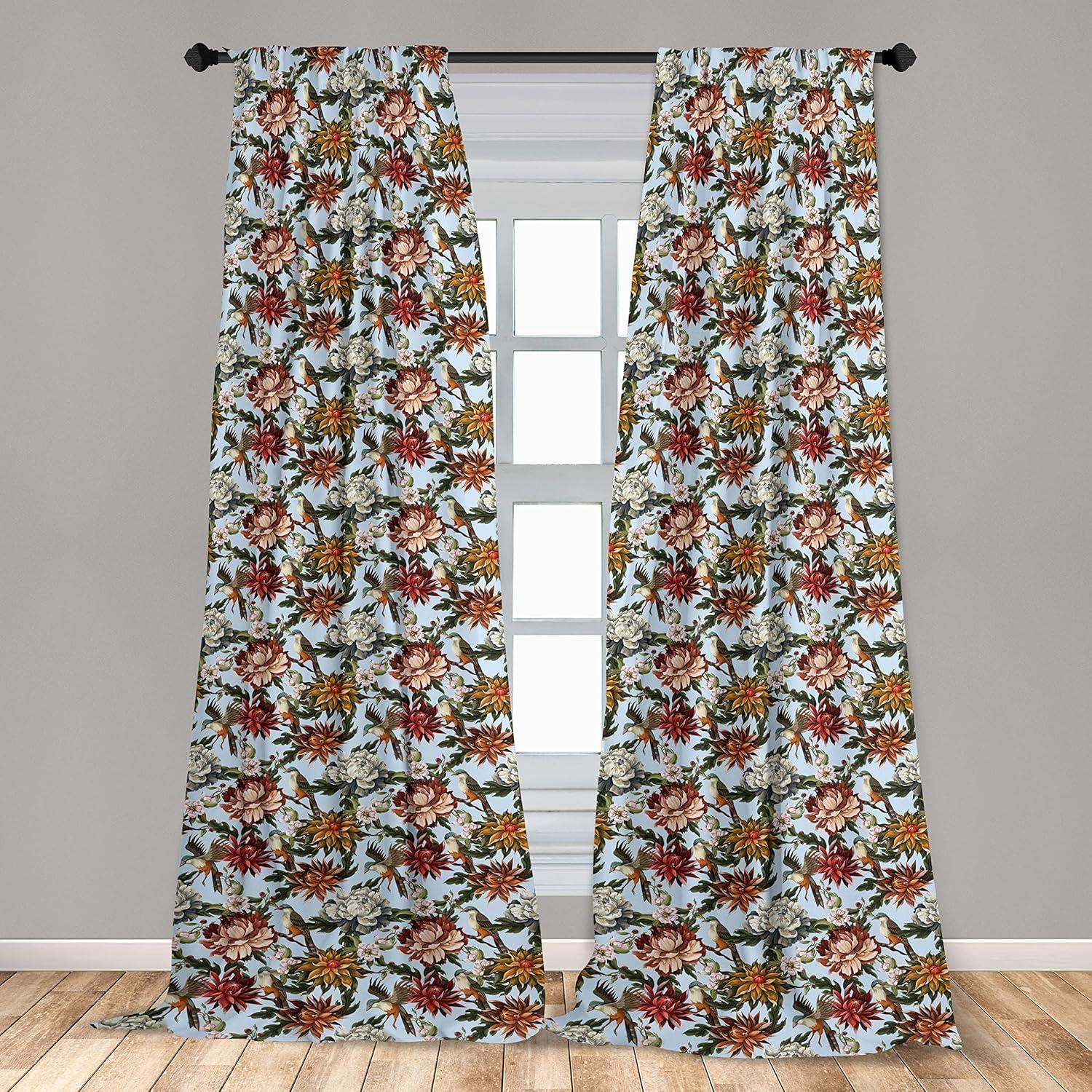 imageAmbesonne Giraffe Curtains Animal Print with African Tree Cartoon Concept Nature Art on Neutral Stripes Window Treatments 2 Panel Set for Living Room Bedroom Pair of 28 x 63 Green Camel TanSoft Blue and Multicolor