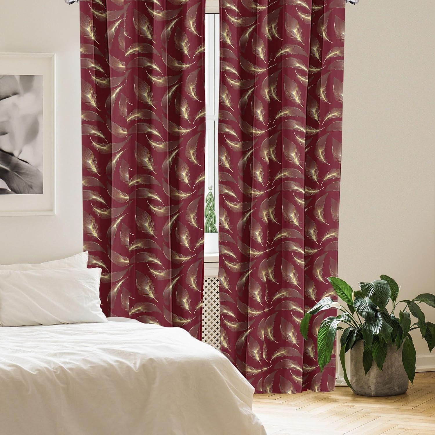 imageAmbesonne Giraffe Curtains Animal Print with African Tree Cartoon Concept Nature Art on Neutral Stripes Window Treatments 2 Panel Set for Living Room Bedroom Pair of 28 x 63 Green Camel TanBurgundy Mustard and Green