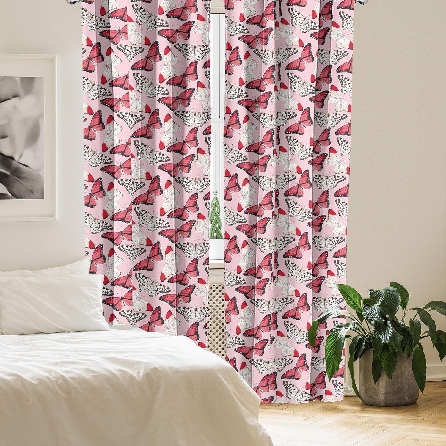 imageAmbesonne Giraffe Curtains Animal Print with African Tree Cartoon Concept Nature Art on Neutral Stripes Window Treatments 2 Panel Set for Living Room Bedroom Pair of 28 x 63 Green Camel TanRose Pastel Pink and Ivory