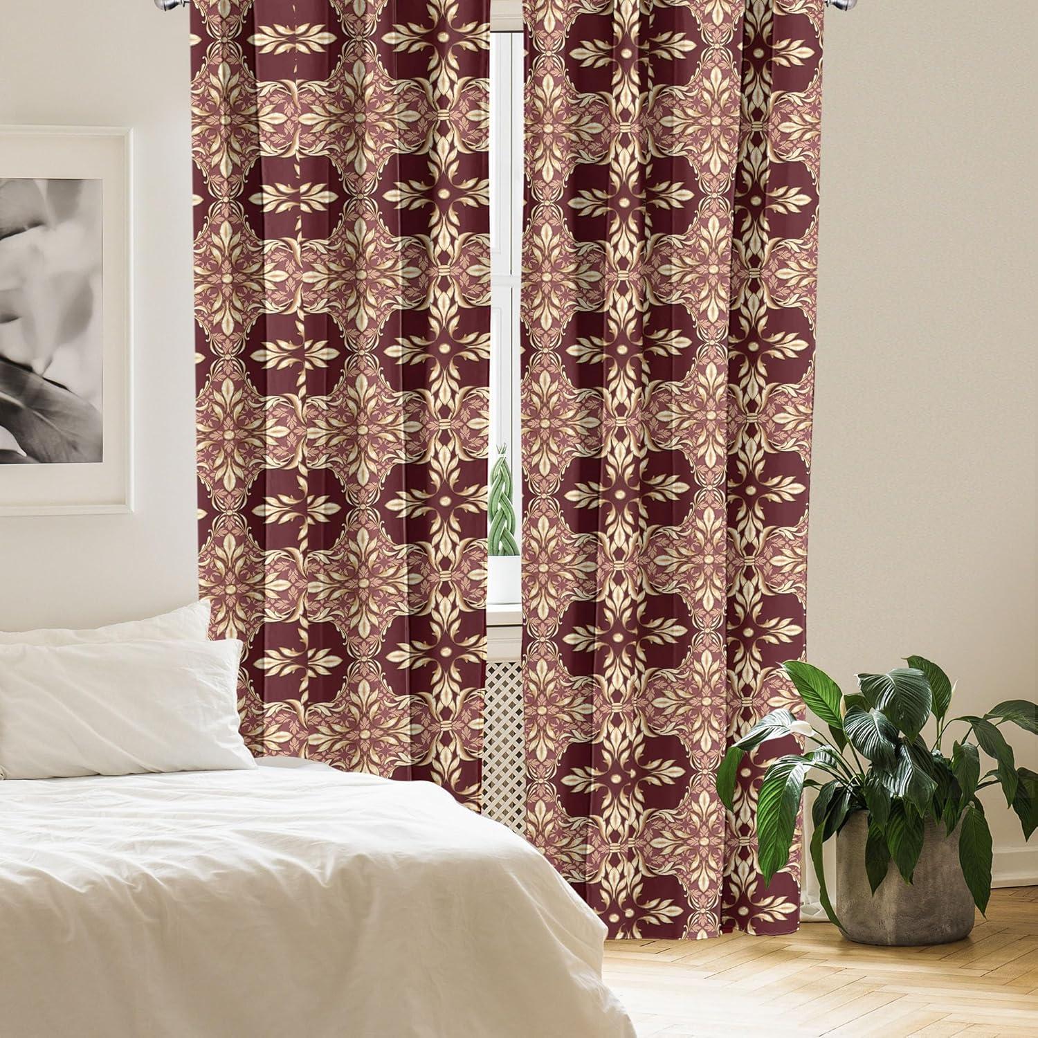imageAmbesonne Giraffe Curtains Animal Print with African Tree Cartoon Concept Nature Art on Neutral Stripes Window Treatments 2 Panel Set for Living Room Bedroom Pair of 28 x 63 Green Camel TanMaroon Sand Brown
