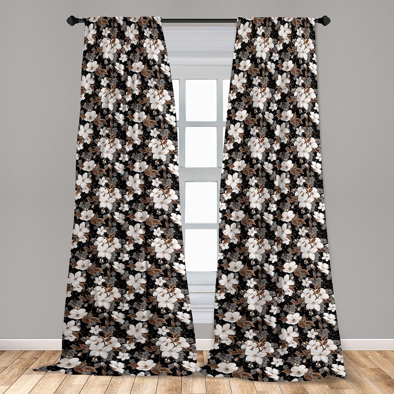 imageAmbesonne Giraffe Curtains Animal Print with African Tree Cartoon Concept Nature Art on Neutral Stripes Window Treatments 2 Panel Set for Living Room Bedroom Pair of 28 x 63 Green Camel TanCharcoal Grey and Umber
