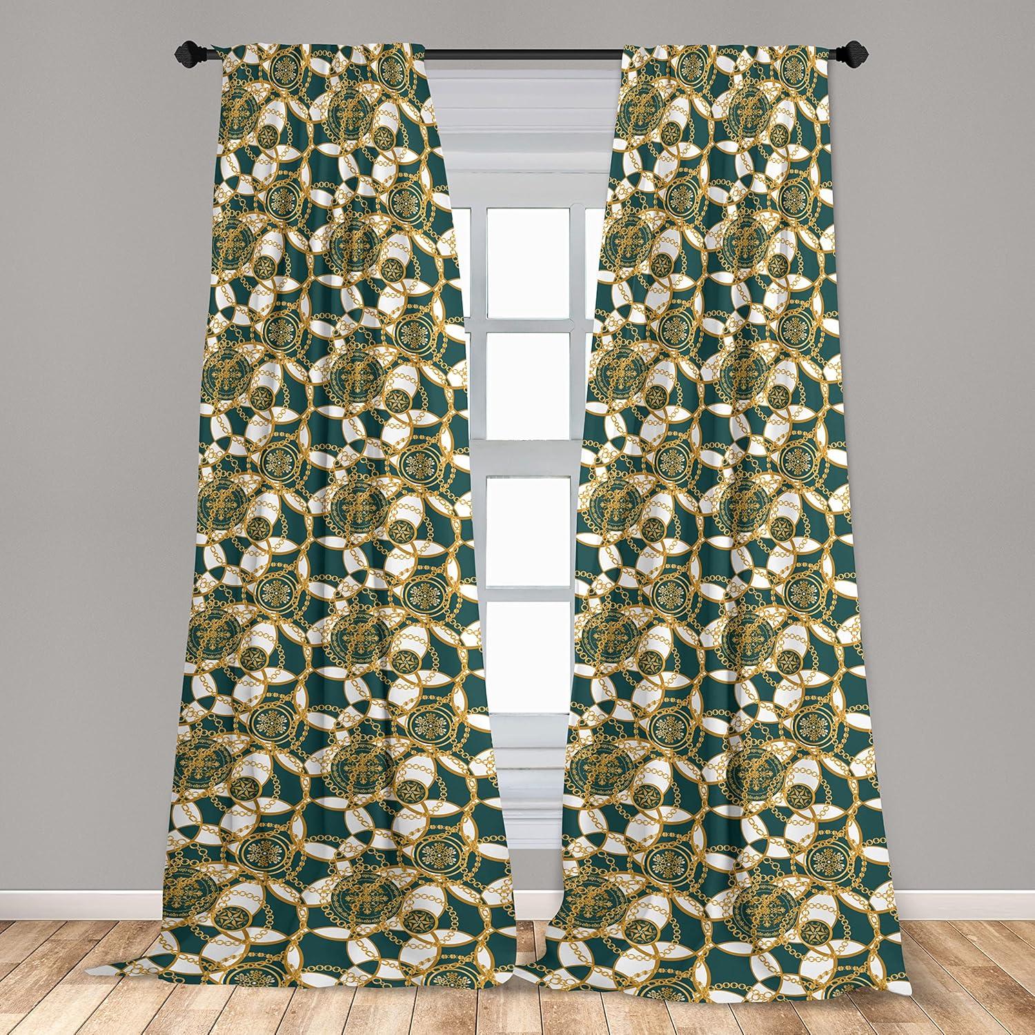 imageAmbesonne Giraffe Curtains Animal Print with African Tree Cartoon Concept Nature Art on Neutral Stripes Window Treatments 2 Panel Set for Living Room Bedroom Pair of 28 x 63 Green Camel TanHunter Green and Earth Yellow
