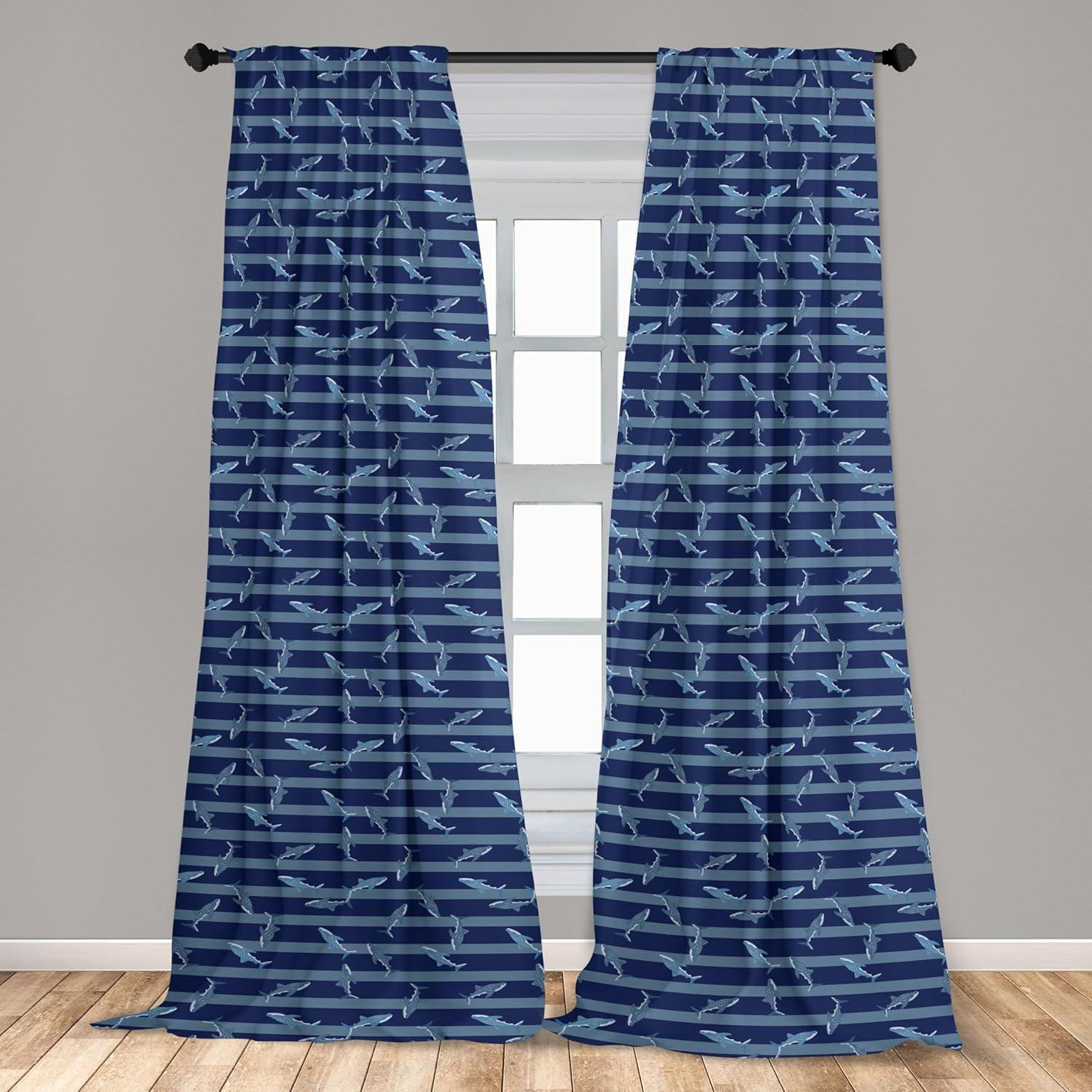 imageAmbesonne Giraffe Curtains Animal Print with African Tree Cartoon Concept Nature Art on Neutral Stripes Window Treatments 2 Panel Set for Living Room Bedroom Pair of 28 x 63 Green Camel TanIndigo and Slate Blue
