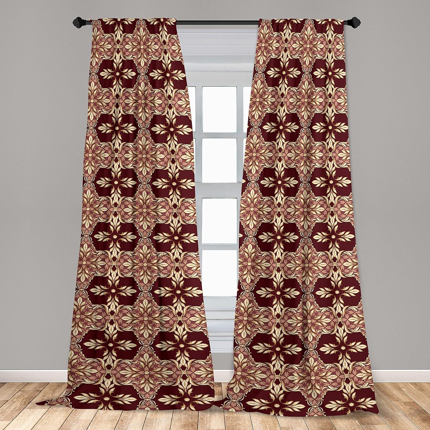 imageAmbesonne Giraffe Curtains Animal Print with African Tree Cartoon Concept Nature Art on Neutral Stripes Window Treatments 2 Panel Set for Living Room Bedroom Pair of 28 x 63 Green Camel TanMaroon Sand Brown