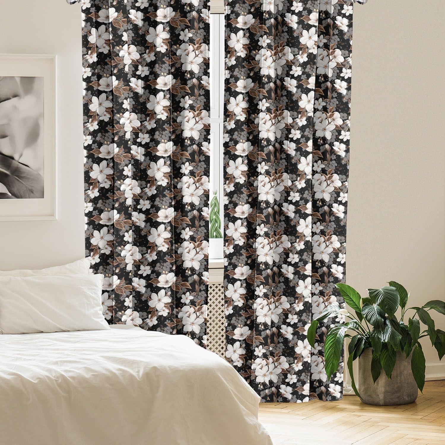 imageAmbesonne Giraffe Curtains Animal Print with African Tree Cartoon Concept Nature Art on Neutral Stripes Window Treatments 2 Panel Set for Living Room Bedroom Pair of 28 x 63 Green Camel TanCharcoal Grey and Umber