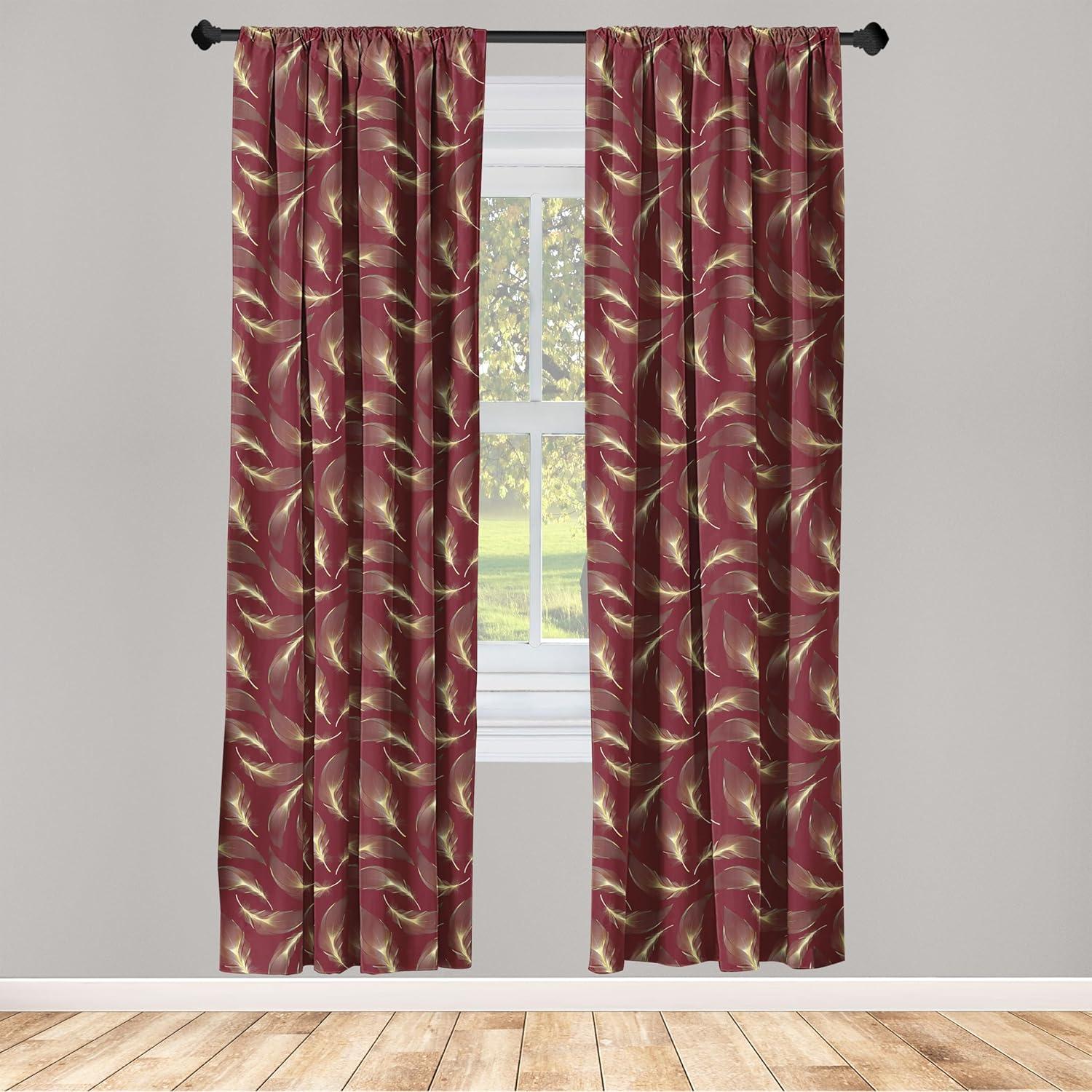 imageAmbesonne Giraffe Curtains Animal Print with African Tree Cartoon Concept Nature Art on Neutral Stripes Window Treatments 2 Panel Set for Living Room Bedroom Pair of 28 x 63 Green Camel TanBurgundy Mustard and Green