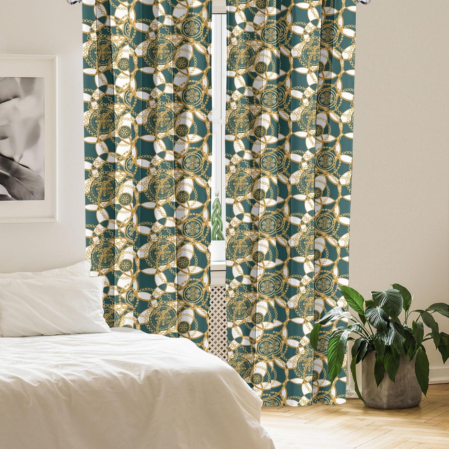 imageAmbesonne Giraffe Curtains Animal Print with African Tree Cartoon Concept Nature Art on Neutral Stripes Window Treatments 2 Panel Set for Living Room Bedroom Pair of 28 x 63 Green Camel TanHunter Green and Earth Yellow