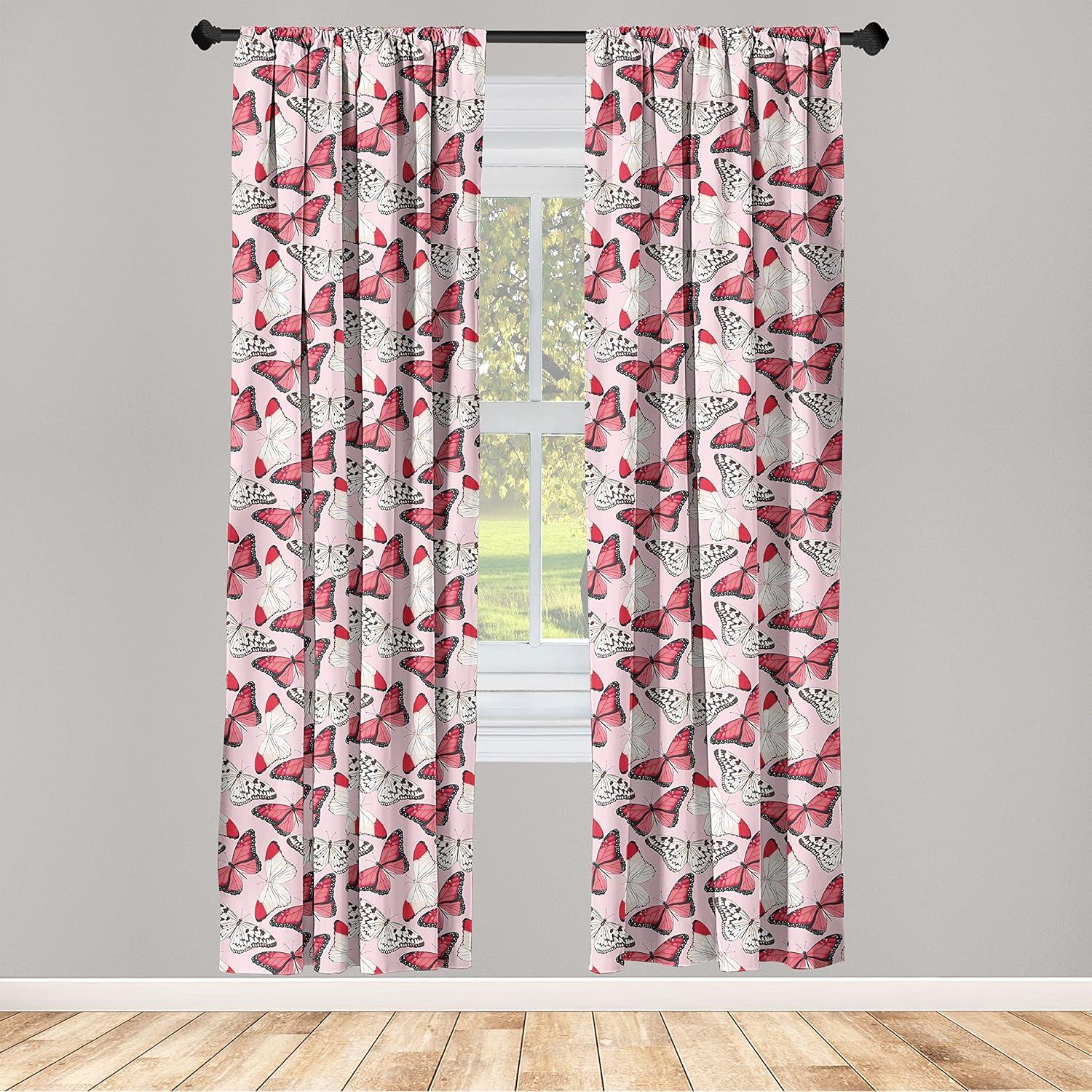 imageAmbesonne Giraffe Curtains Animal Print with African Tree Cartoon Concept Nature Art on Neutral Stripes Window Treatments 2 Panel Set for Living Room Bedroom Pair of 28 x 63 Green Camel TanRose Pastel Pink and Ivory