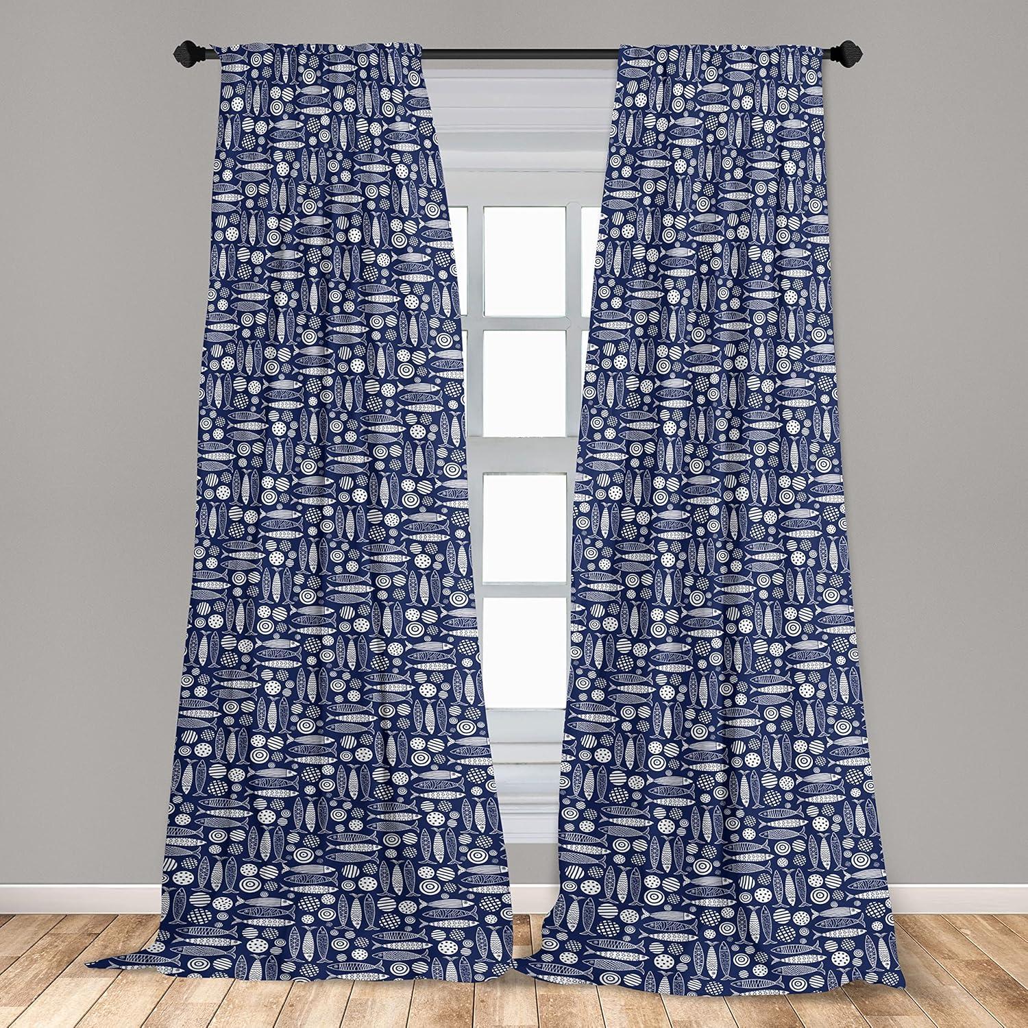 imageAmbesonne Giraffe Curtains Animal Print with African Tree Cartoon Concept Nature Art on Neutral Stripes Window Treatments 2 Panel Set for Living Room Bedroom Pair of 28 x 63 Green Camel TanIndigo and White