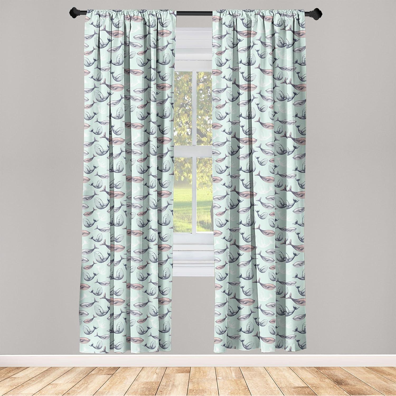 imageAmbesonne Giraffe Curtains Animal Print with African Tree Cartoon Concept Nature Art on Neutral Stripes Window Treatments 2 Panel Set for Living Room Bedroom Pair of 28 x 63 Green Camel TanMint Green Indigo and Rose