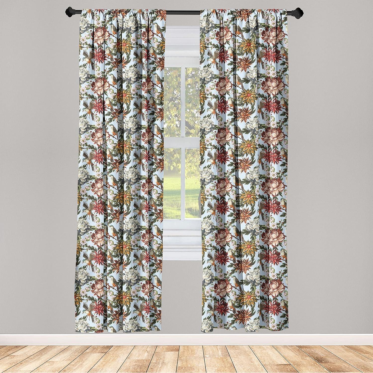 imageAmbesonne Giraffe Curtains Animal Print with African Tree Cartoon Concept Nature Art on Neutral Stripes Window Treatments 2 Panel Set for Living Room Bedroom Pair of 28 x 63 Green Camel TanSoft Blue and Multicolor