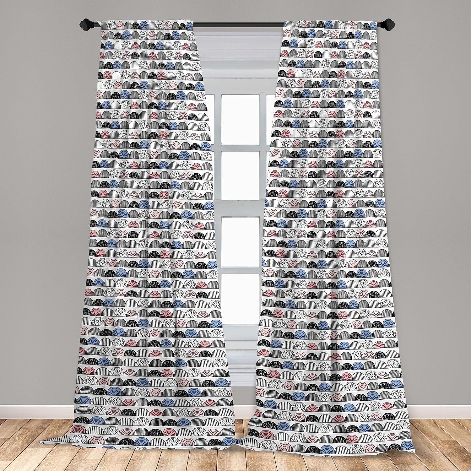 imageAmbesonne Giraffe Curtains Animal Print with African Tree Cartoon Concept Nature Art on Neutral Stripes Window Treatments 2 Panel Set for Living Room Bedroom Pair of 28 x 63 Green Camel TanWhite Sea Blue and Rose