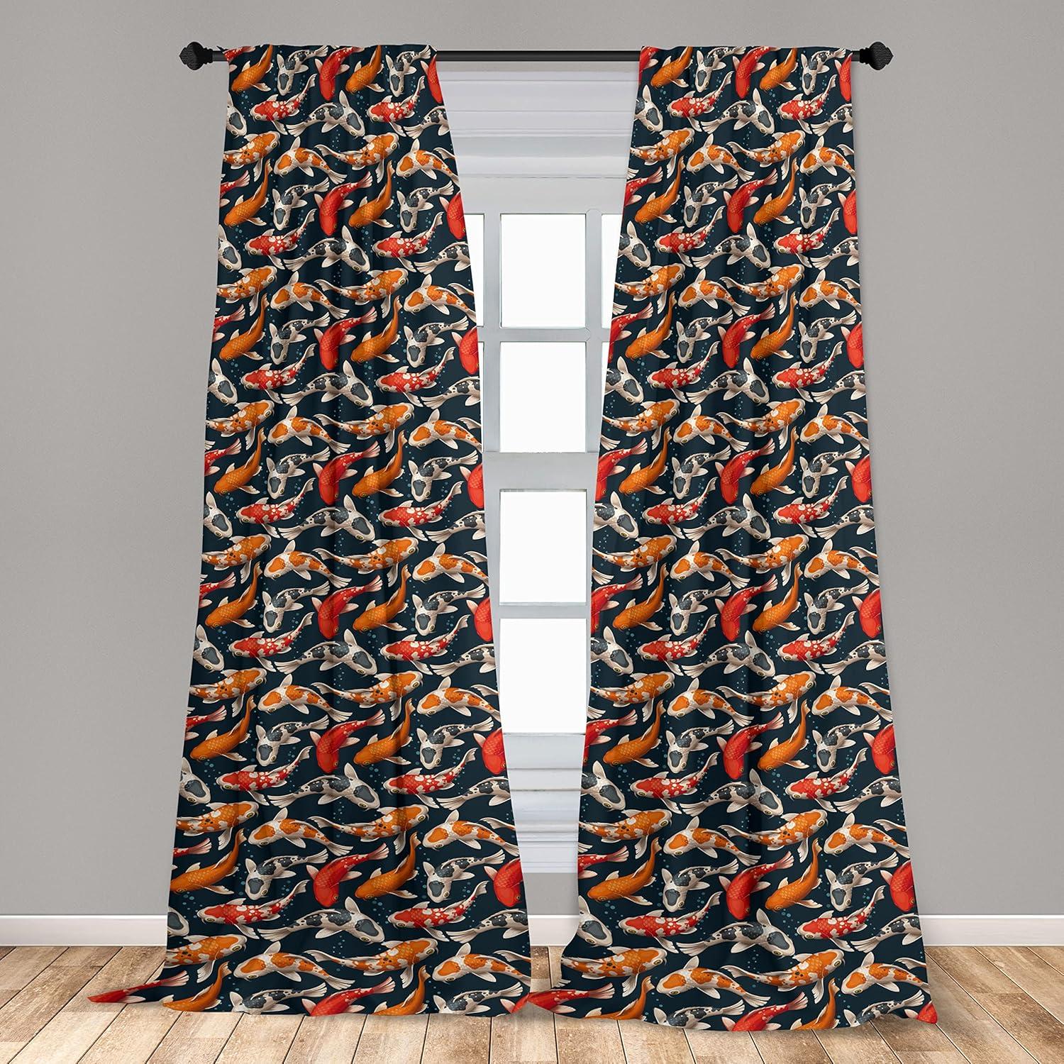 imageAmbesonne Giraffe Curtains Animal Print with African Tree Cartoon Concept Nature Art on Neutral Stripes Window Treatments 2 Panel Set for Living Room Bedroom Pair of 28 x 63 Green Camel TanDark Petrol Blue and Orange