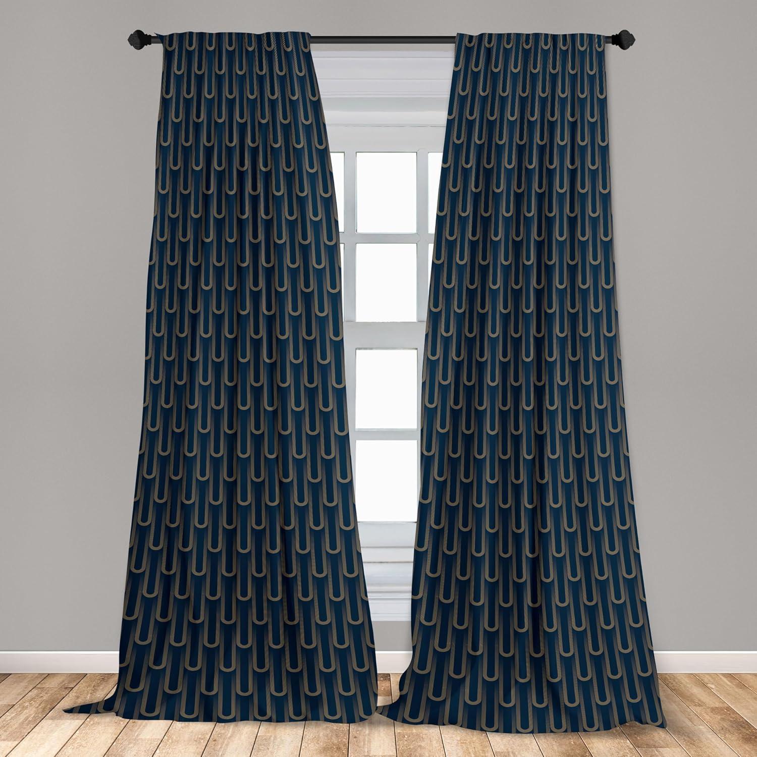 imageAmbesonne Giraffe Curtains Animal Print with African Tree Cartoon Concept Nature Art on Neutral Stripes Window Treatments 2 Panel Set for Living Room Bedroom Pair of 28 x 63 Green Camel TanNight Blue and Camel