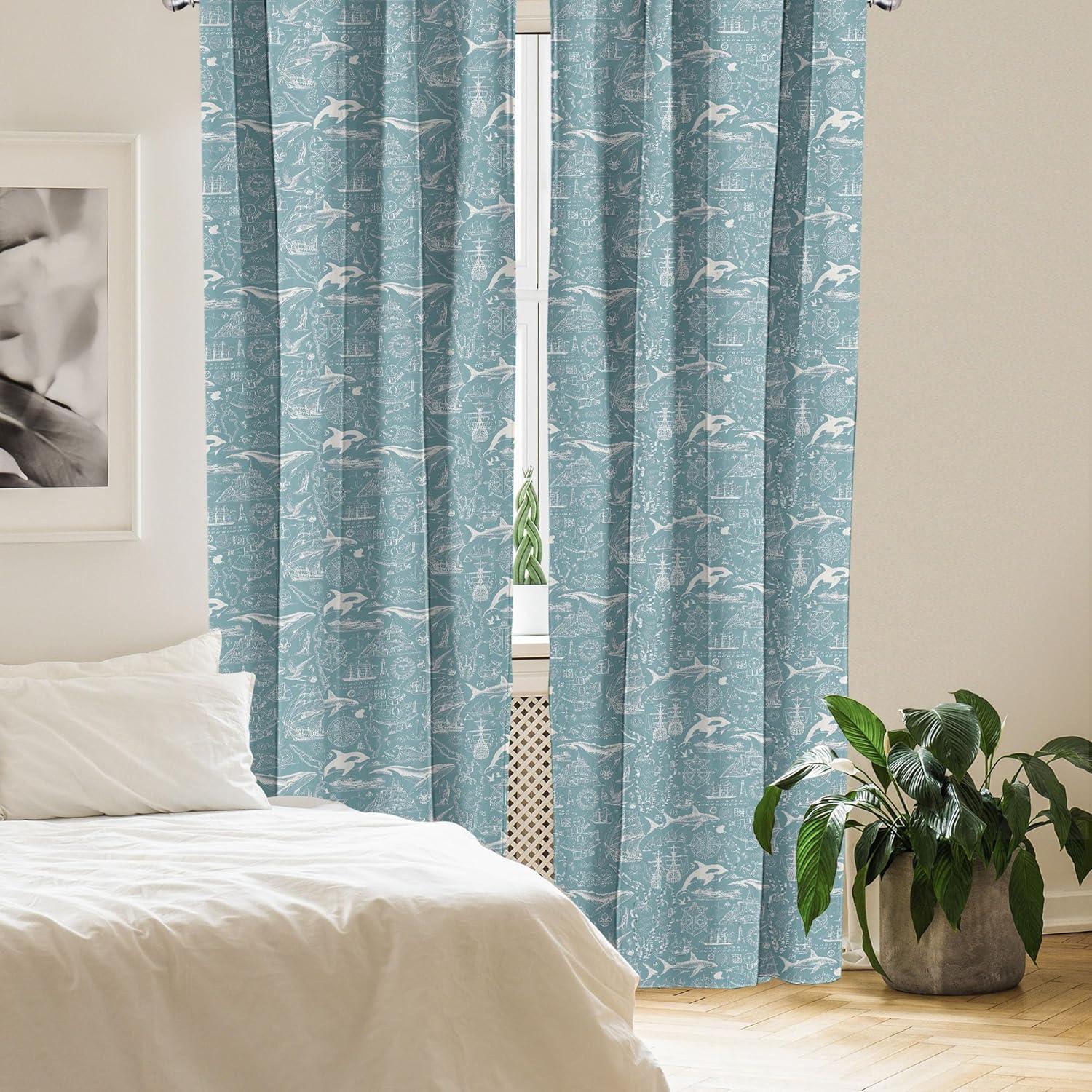 imageAmbesonne Giraffe Curtains Animal Print with African Tree Cartoon Concept Nature Art on Neutral Stripes Window Treatments 2 Panel Set for Living Room Bedroom Pair of 28 x 63 Green Camel TanCadet Blue White