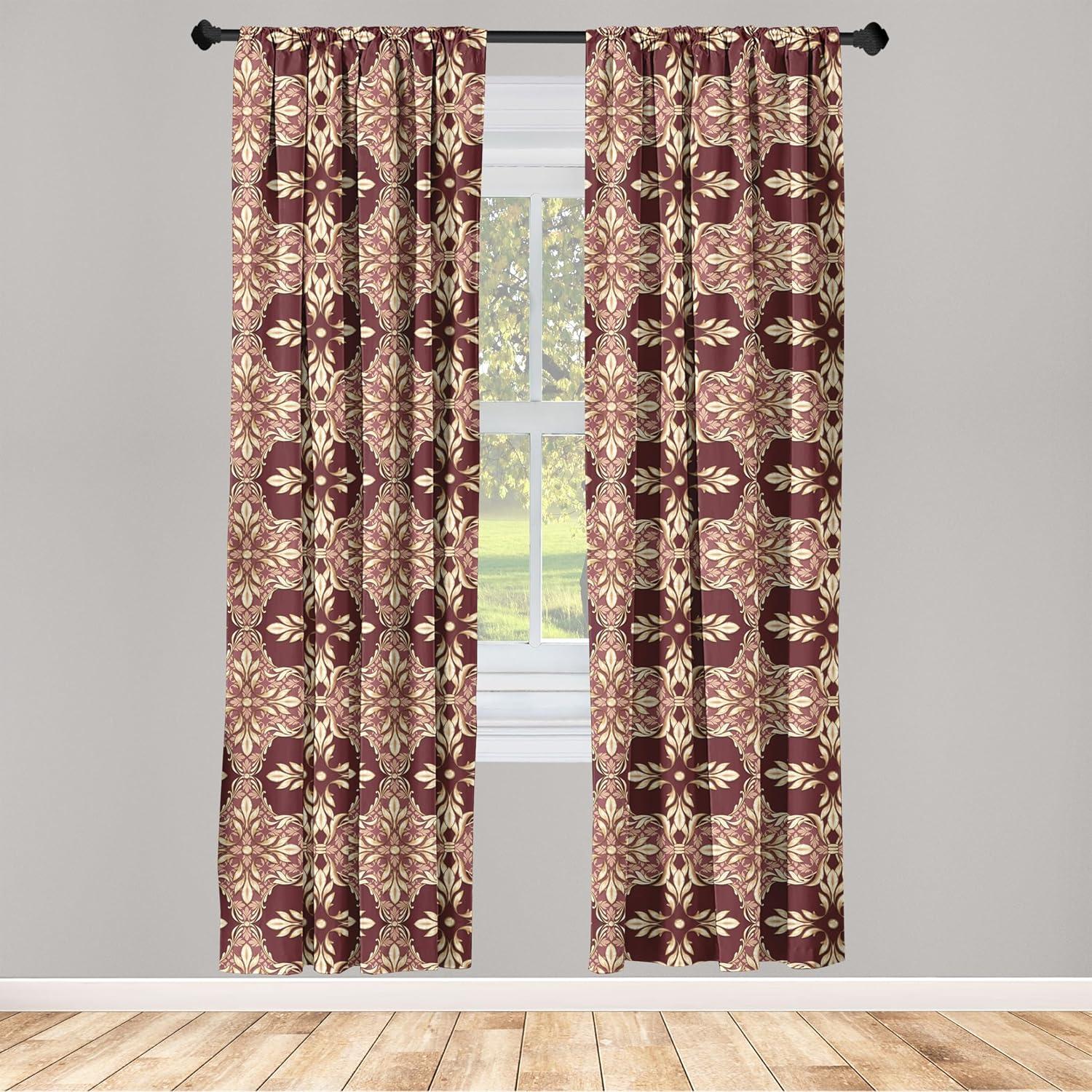 imageAmbesonne Giraffe Curtains Animal Print with African Tree Cartoon Concept Nature Art on Neutral Stripes Window Treatments 2 Panel Set for Living Room Bedroom Pair of 28 x 63 Green Camel TanMaroon Sand Brown