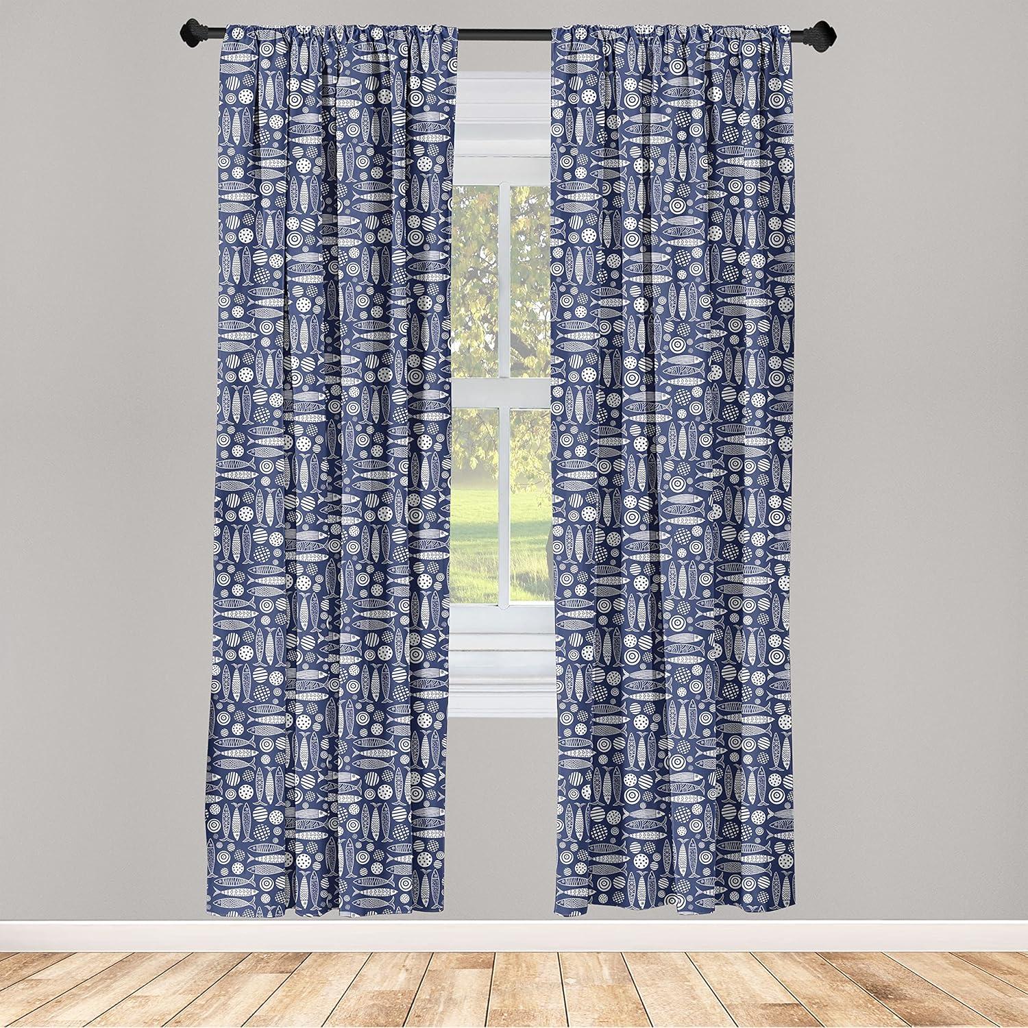 imageAmbesonne Giraffe Curtains Animal Print with African Tree Cartoon Concept Nature Art on Neutral Stripes Window Treatments 2 Panel Set for Living Room Bedroom Pair of 28 x 63 Green Camel TanIndigo and White