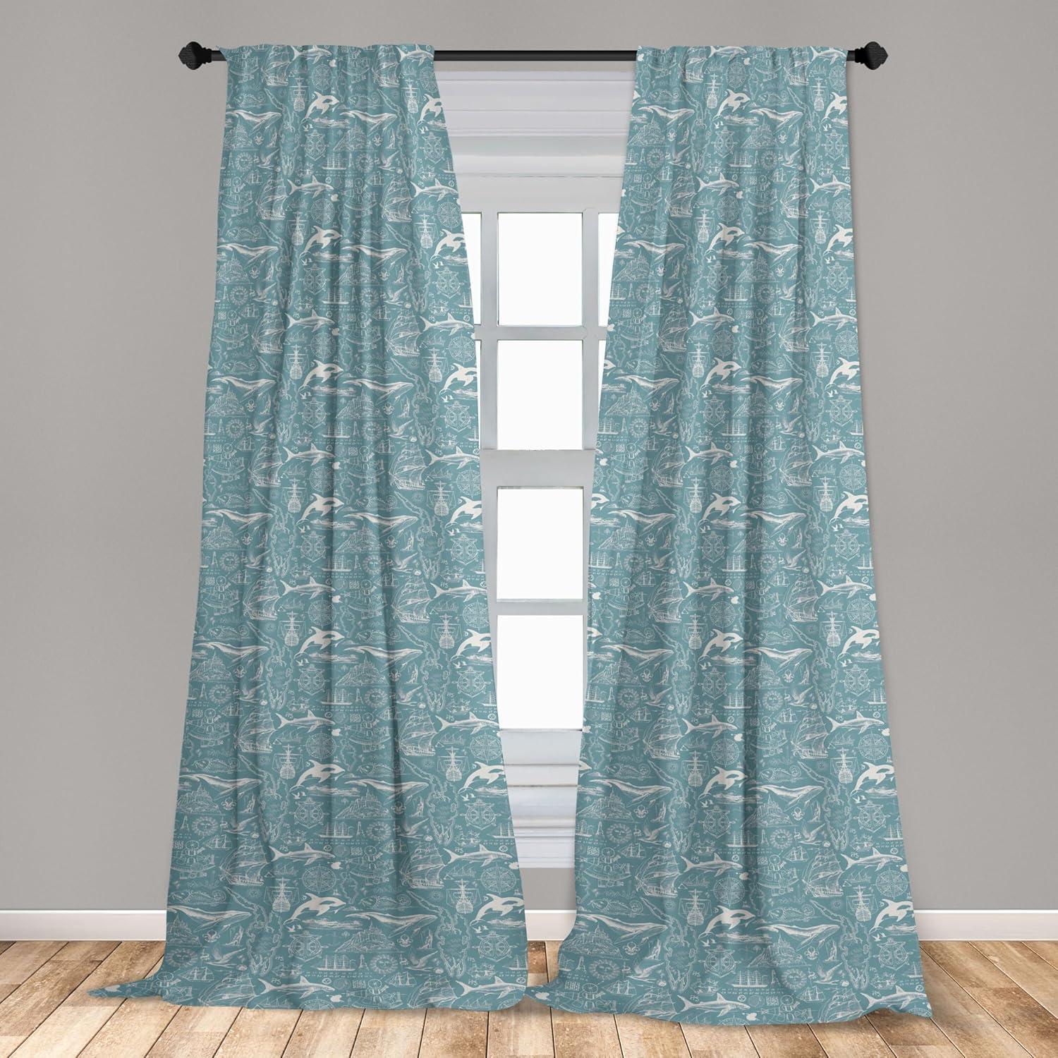 imageAmbesonne Giraffe Curtains Animal Print with African Tree Cartoon Concept Nature Art on Neutral Stripes Window Treatments 2 Panel Set for Living Room Bedroom Pair of 28 x 63 Green Camel TanCadet Blue White