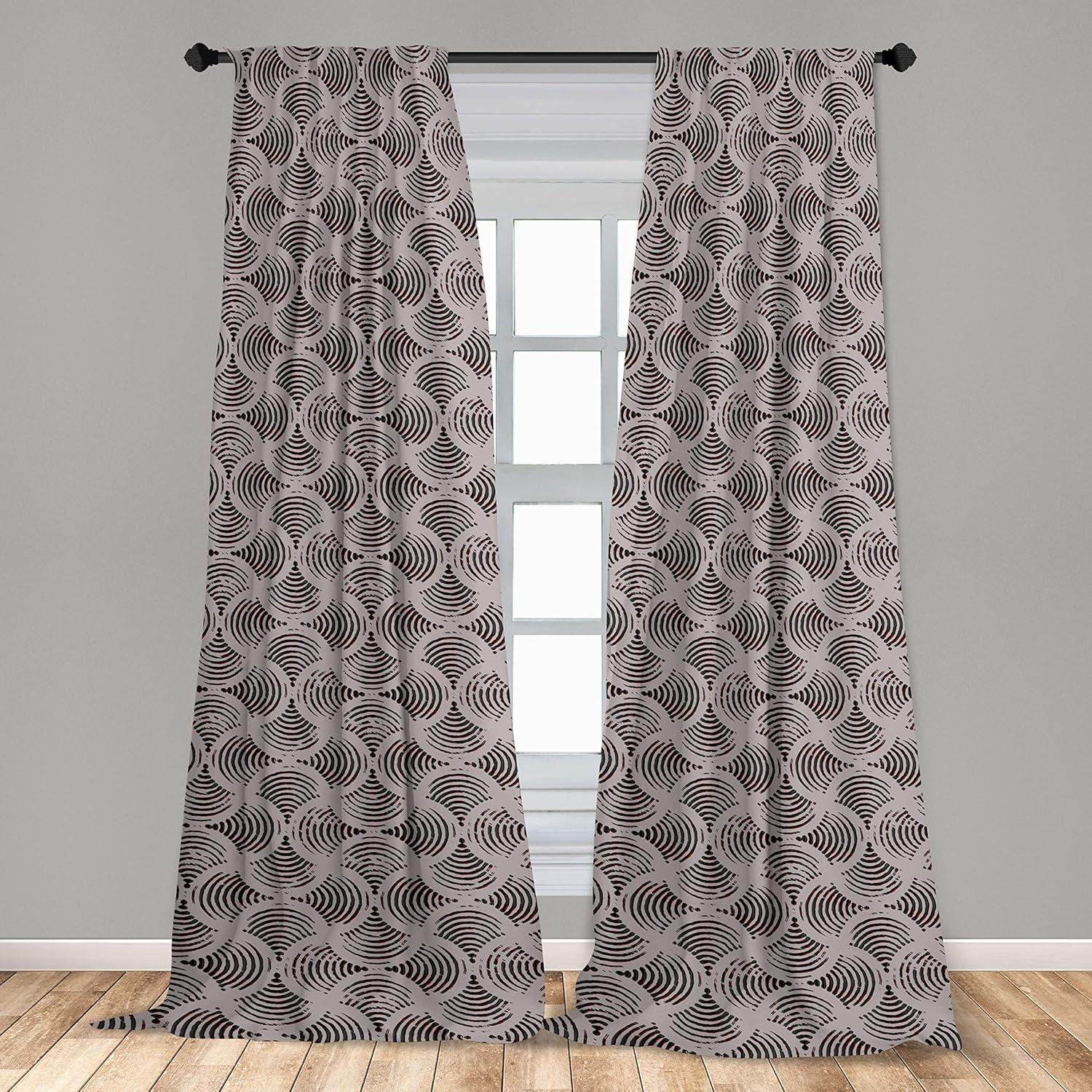 imageAmbesonne Giraffe Curtains Animal Print with African Tree Cartoon Concept Nature Art on Neutral Stripes Window Treatments 2 Panel Set for Living Room Bedroom Pair of 28 x 63 Green Camel TanWarm Taupe and Slate Blue