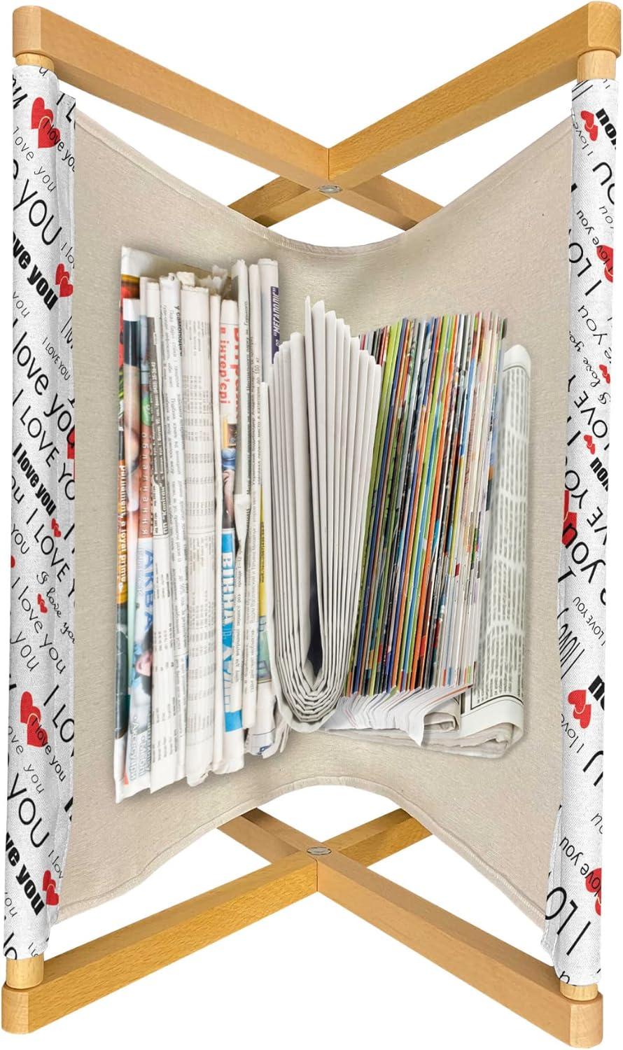 imageAmbesonne I Love You Magazine and Book Holder Romance Pattern with Heart Forms and Love Words Valentines Couples Theme Floor Rack Decor for Interior of Home amp Office 22 x 19 Magenta Dark GreyRed White Black