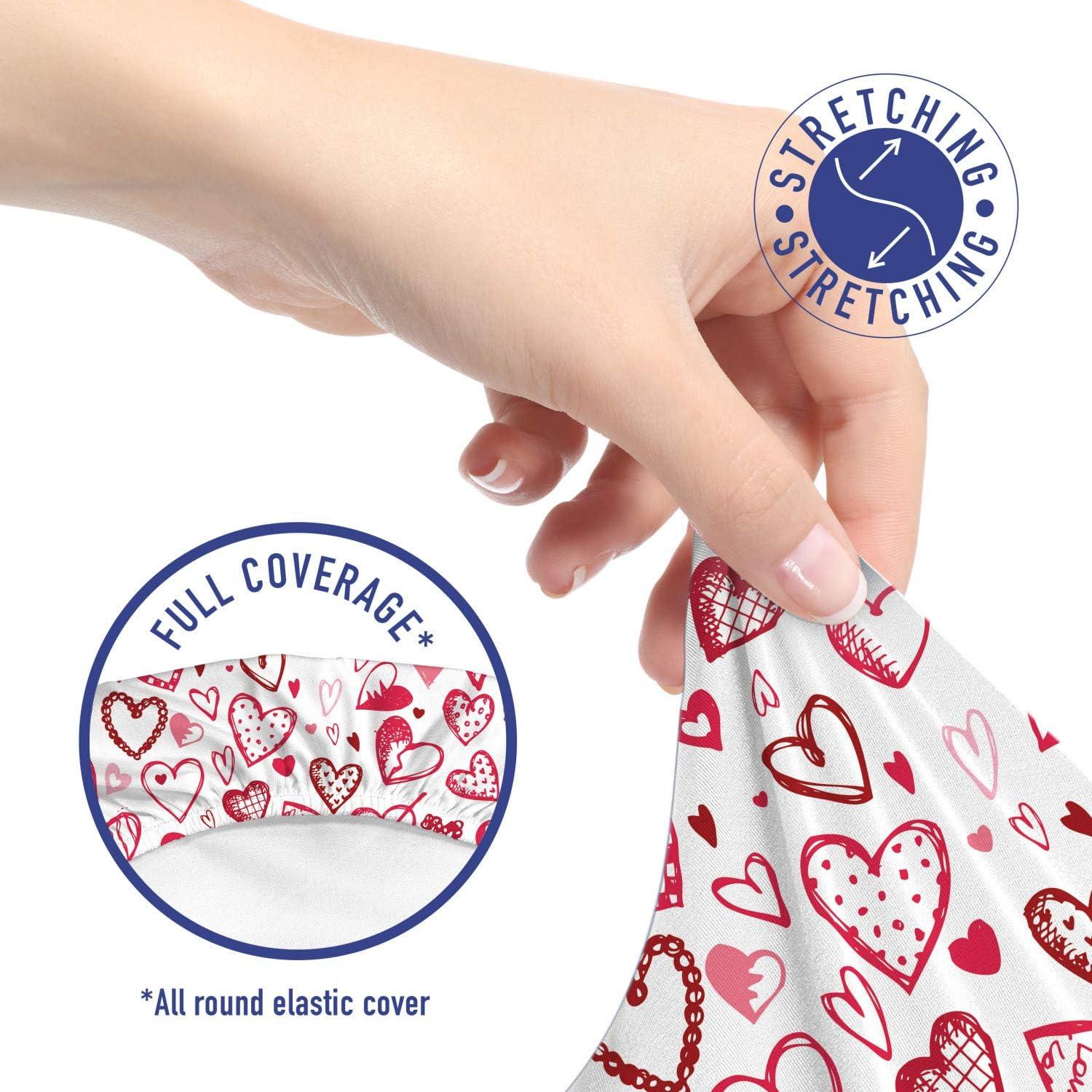 imageAmbesonne Love Office Chair Cover Valentine Hearts Gatherings Engagement Honeymoon Arrow Doodle Style Print Stretchable Decorative Universal Size High Back Printed Slipcover Magenta Ruby WhiteMagenta Ruby White