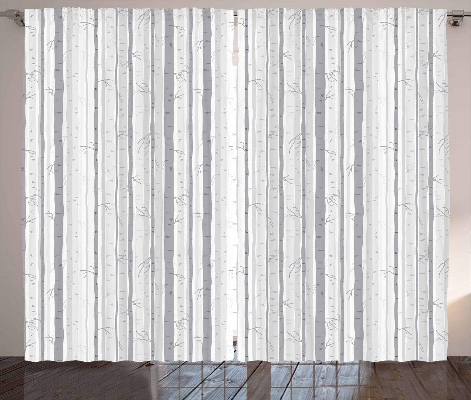 imageAmbesonne Rustic Curtains Stone Wall of Dated Closed Barn Gothic Medieval European Urban City Town Scenery Living Room Bedroom Window Drapes 2 Panel Set 108 X 90 Grey BlueGrey White