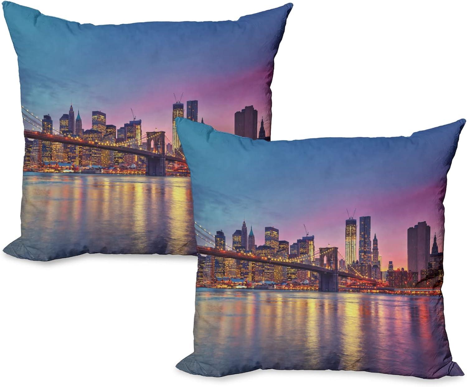 imageAmbesonne Western Decorative Throw Pillow Case Pack of 2 Traditional Rodeo Cowboy Hat and Cowgirl Boots Retro Grunge Background Art Photo Couch Bedroom Living Room Cushion Cover 20 Brown BlackBlue Purple