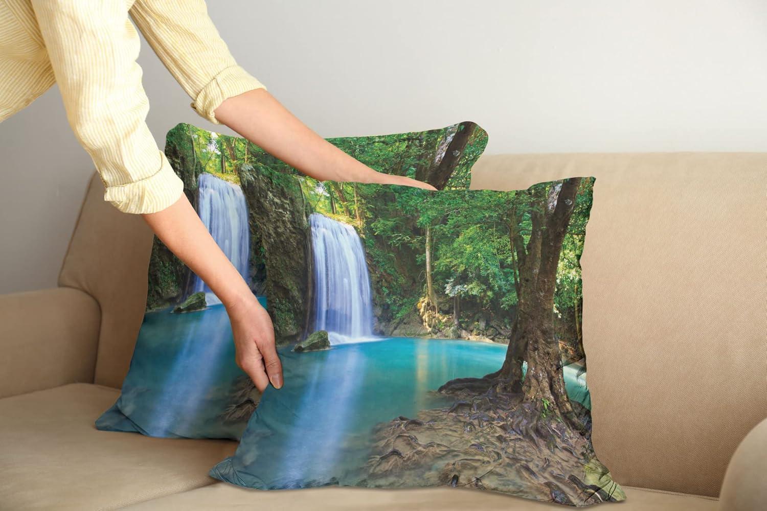 imageAmbesonne Western Decorative Throw Pillow Case Pack of 2 Traditional Rodeo Cowboy Hat and Cowgirl Boots Retro Grunge Background Art Photo Couch Bedroom Living Room Cushion Cover 20 Brown BlackTurquoise Green