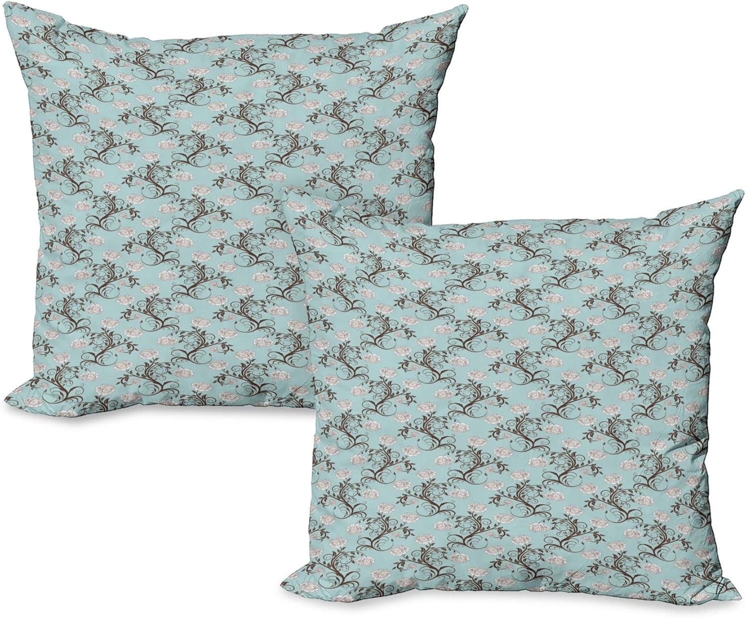 imageAmbesonne Western Decorative Throw Pillow Case Pack of 2 Traditional Rodeo Cowboy Hat and Cowgirl Boots Retro Grunge Background Art Photo Couch Bedroom Living Room Cushion Cover 20 Brown BlackSeafoam White