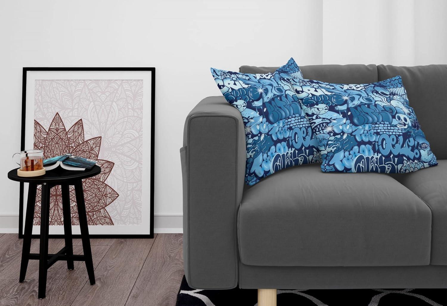 imageAmbesonne Western Decorative Throw Pillow Case Pack of 2 Traditional Rodeo Cowboy Hat and Cowgirl Boots Retro Grunge Background Art Photo Couch Bedroom Living Room Cushion Cover 20 Brown BlackBlue Navy