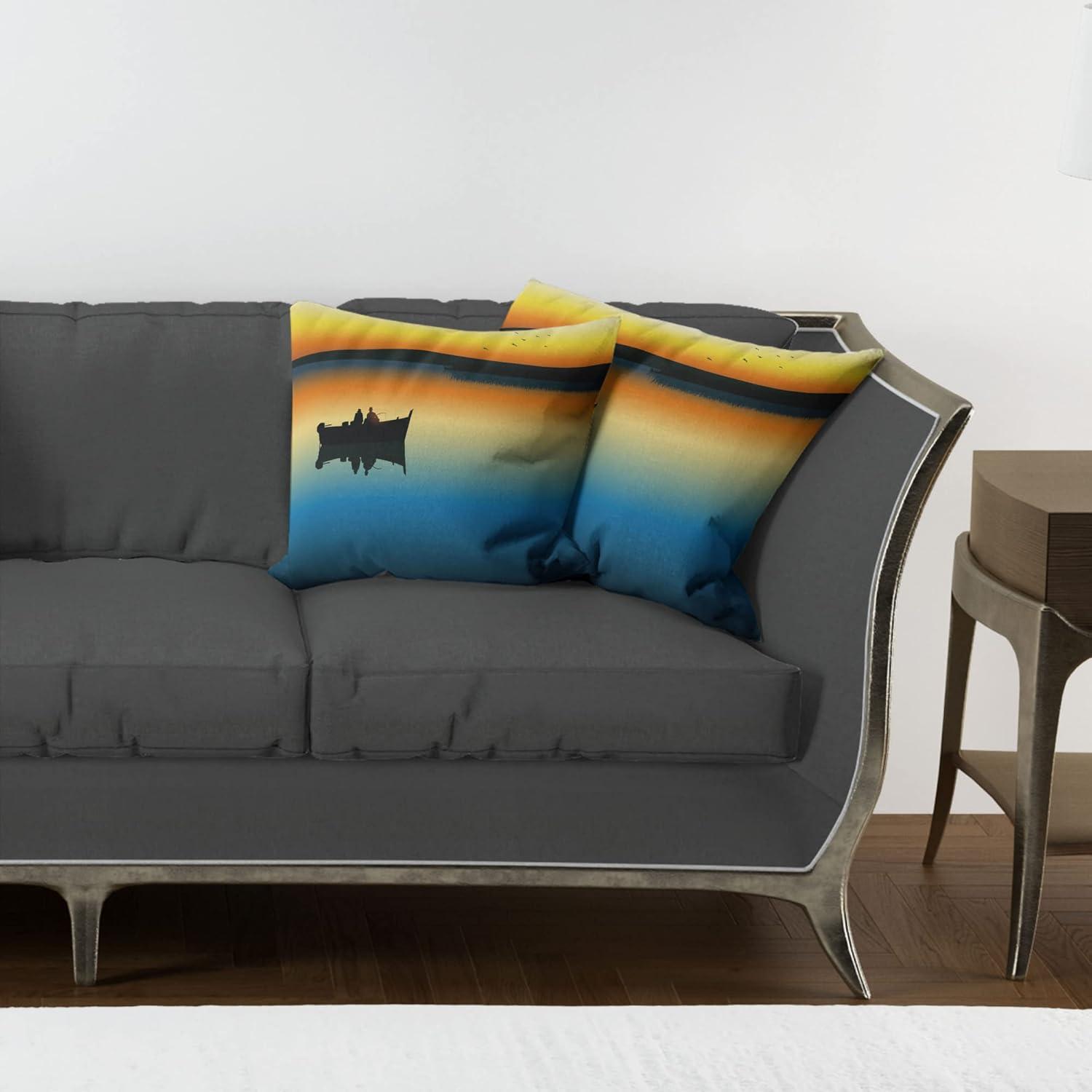 imageAmbesonne Western Decorative Throw Pillow Case Pack of 2 Traditional Rodeo Cowboy Hat and Cowgirl Boots Retro Grunge Background Art Photo Couch Bedroom Living Room Cushion Cover 20 Brown BlackOrange Blue