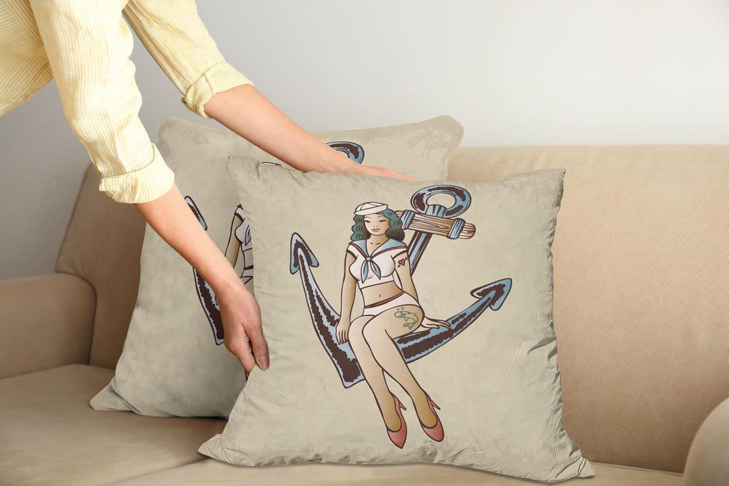 imageAmbesonne Western Decorative Throw Pillow Case Pack of 2 Traditional Rodeo Cowboy Hat and Cowgirl Boots Retro Grunge Background Art Photo Couch Bedroom Living Room Cushion Cover 20 Brown BlackMulticolor