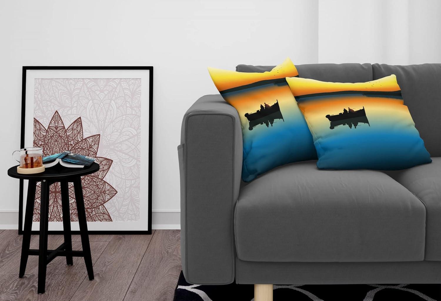 imageAmbesonne Western Decorative Throw Pillow Case Pack of 2 Traditional Rodeo Cowboy Hat and Cowgirl Boots Retro Grunge Background Art Photo Couch Bedroom Living Room Cushion Cover 20 Brown BlackOrange Blue