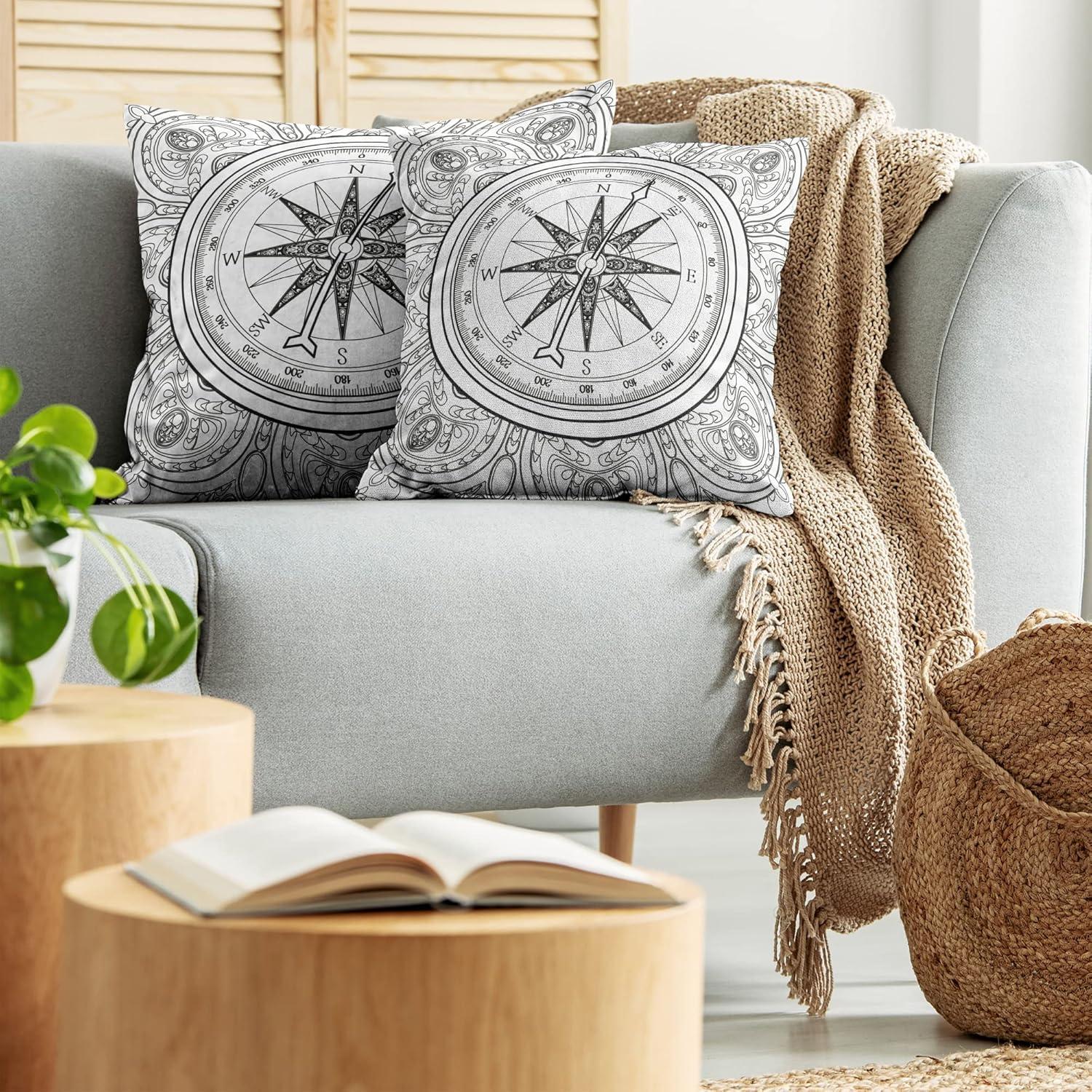 imageAmbesonne Western Decorative Throw Pillow Case Pack of 2 Traditional Rodeo Cowboy Hat and Cowgirl Boots Retro Grunge Background Art Photo Couch Bedroom Living Room Cushion Cover 20 Brown BlackWhite Black
