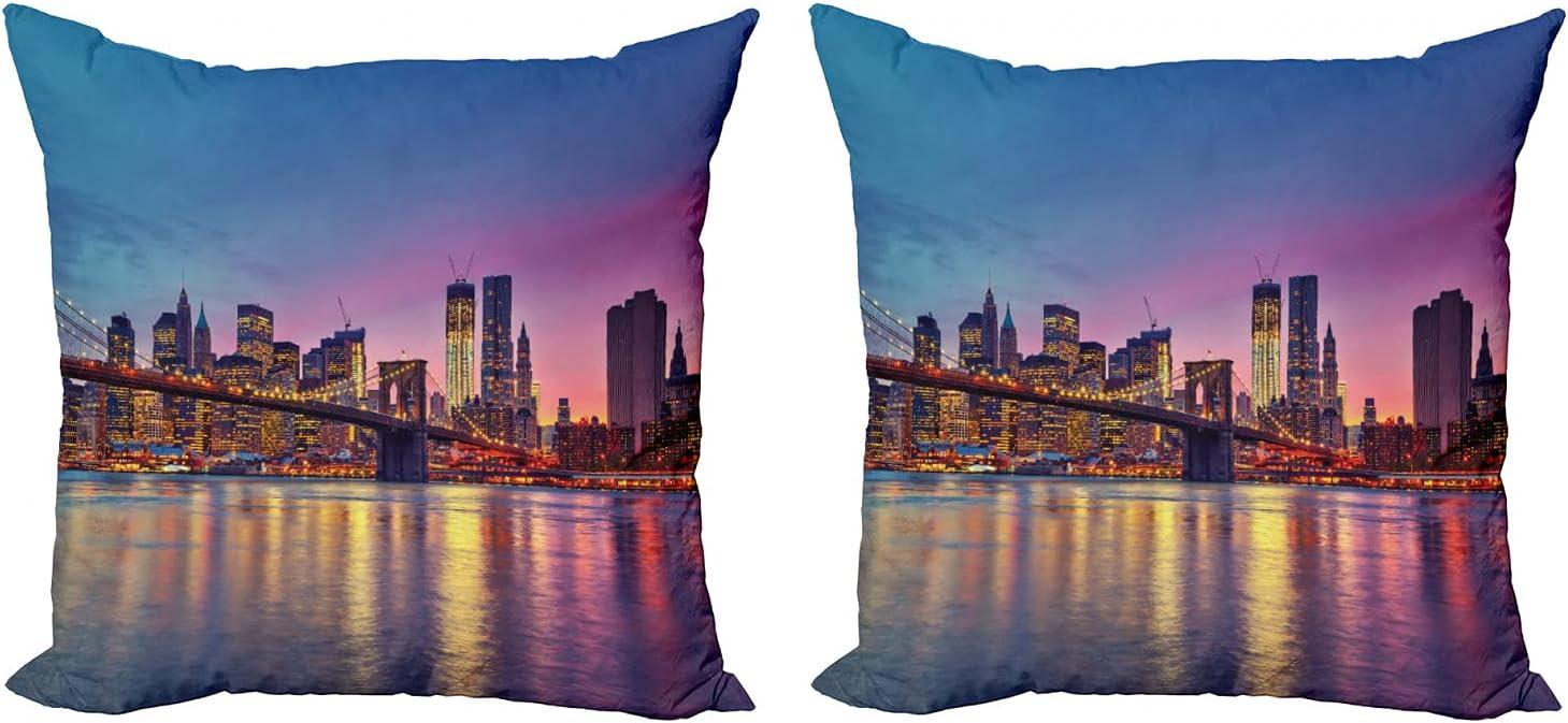imageAmbesonne Western Decorative Throw Pillow Case Pack of 2 Traditional Rodeo Cowboy Hat and Cowgirl Boots Retro Grunge Background Art Photo Couch Bedroom Living Room Cushion Cover 20 Brown BlackBlue Purple