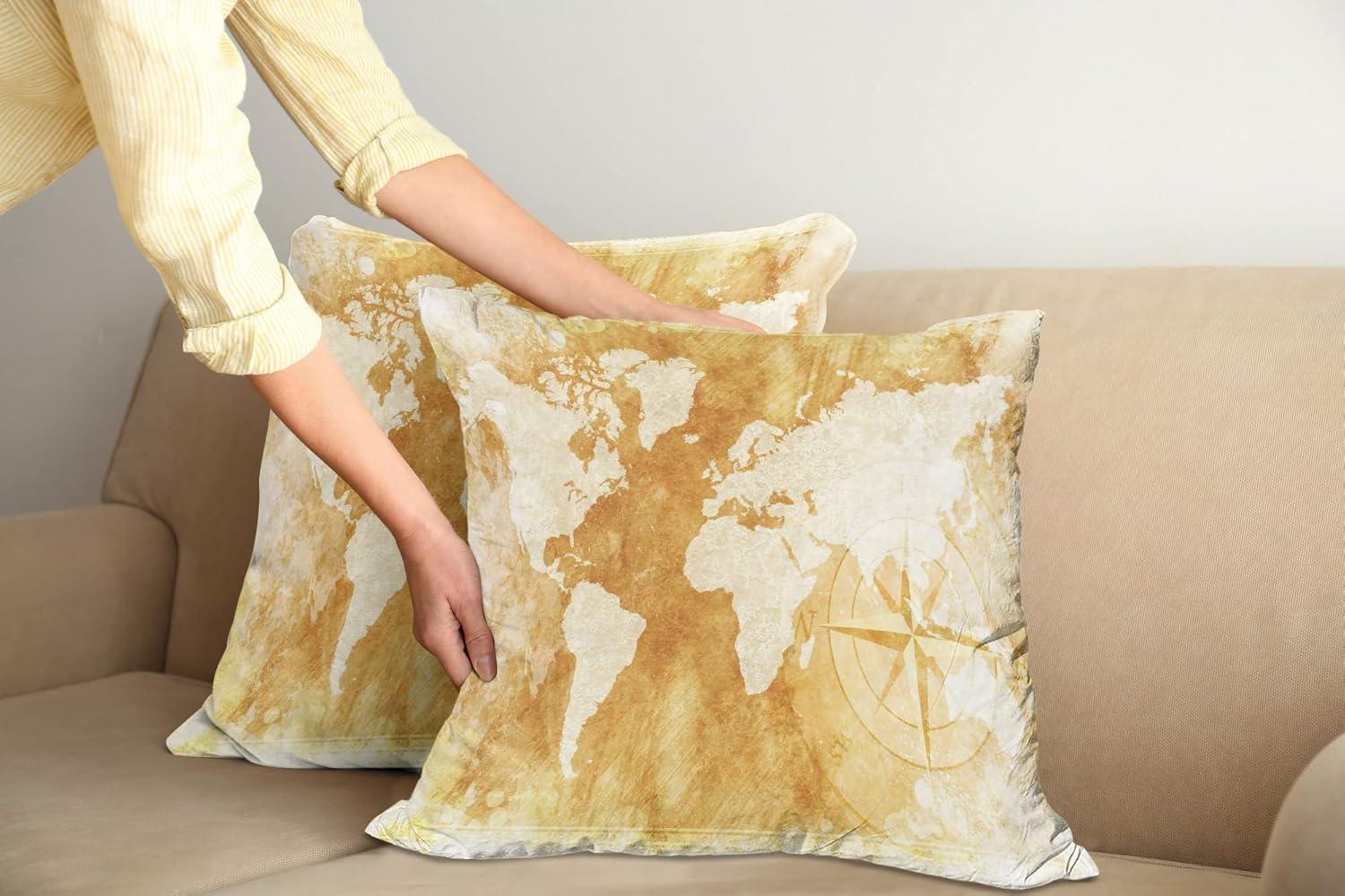 imageAmbesonne Western Decorative Throw Pillow Case Pack of 2 Traditional Rodeo Cowboy Hat and Cowgirl Boots Retro Grunge Background Art Photo Couch Bedroom Living Room Cushion Cover 20 Brown BlackCream Tan