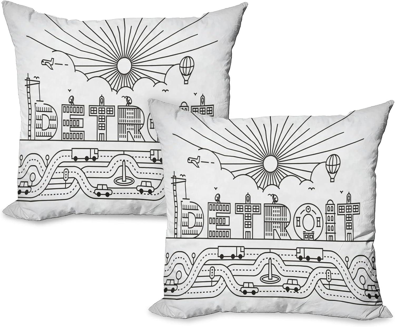 imageAmbesonne Western Decorative Throw Pillow Case Pack of 2 Traditional Rodeo Cowboy Hat and Cowgirl Boots Retro Grunge Background Art Photo Couch Bedroom Living Room Cushion Cover 20 Brown BlackBlack White