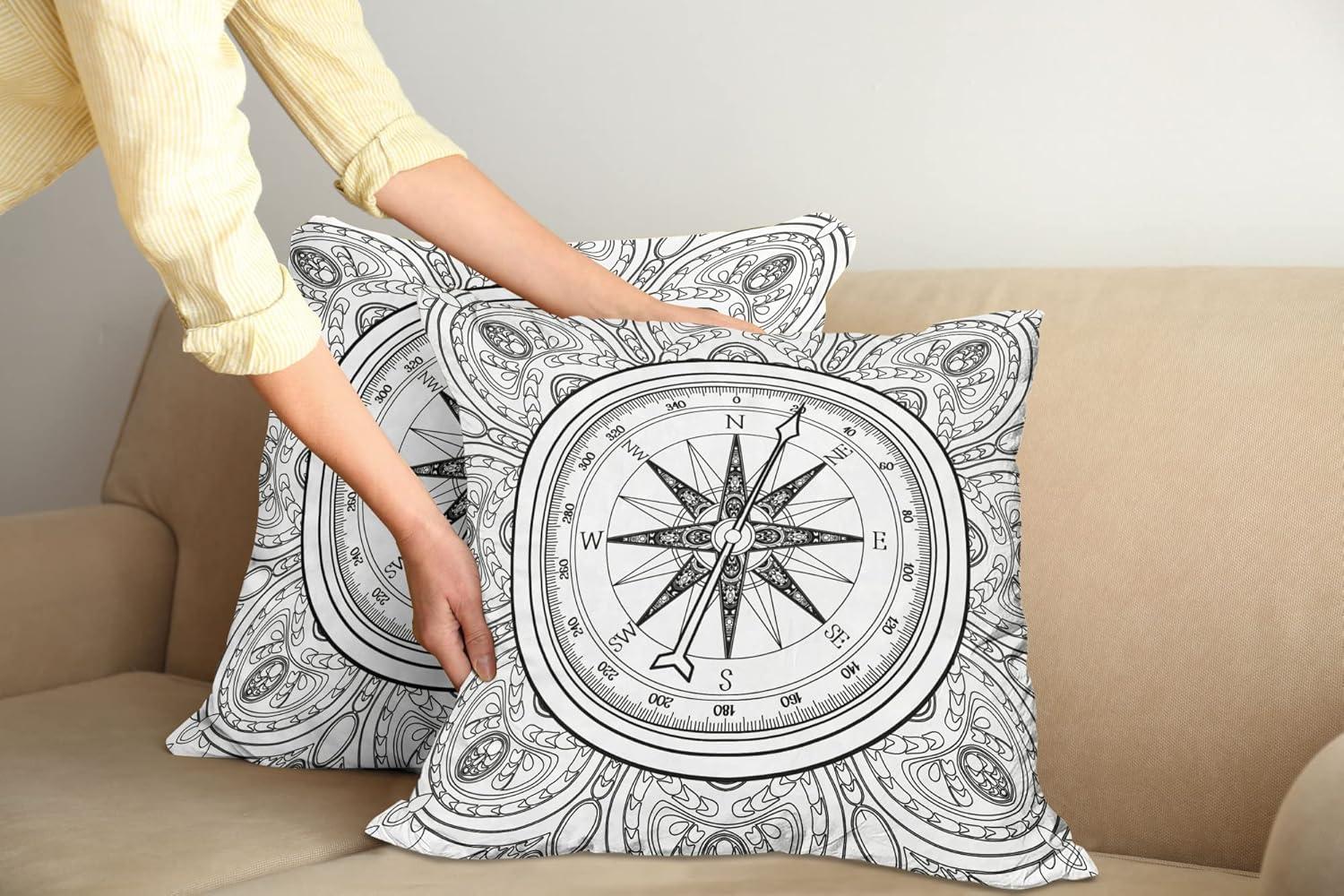 imageAmbesonne Western Decorative Throw Pillow Case Pack of 2 Traditional Rodeo Cowboy Hat and Cowgirl Boots Retro Grunge Background Art Photo Couch Bedroom Living Room Cushion Cover 20 Brown BlackWhite Black
